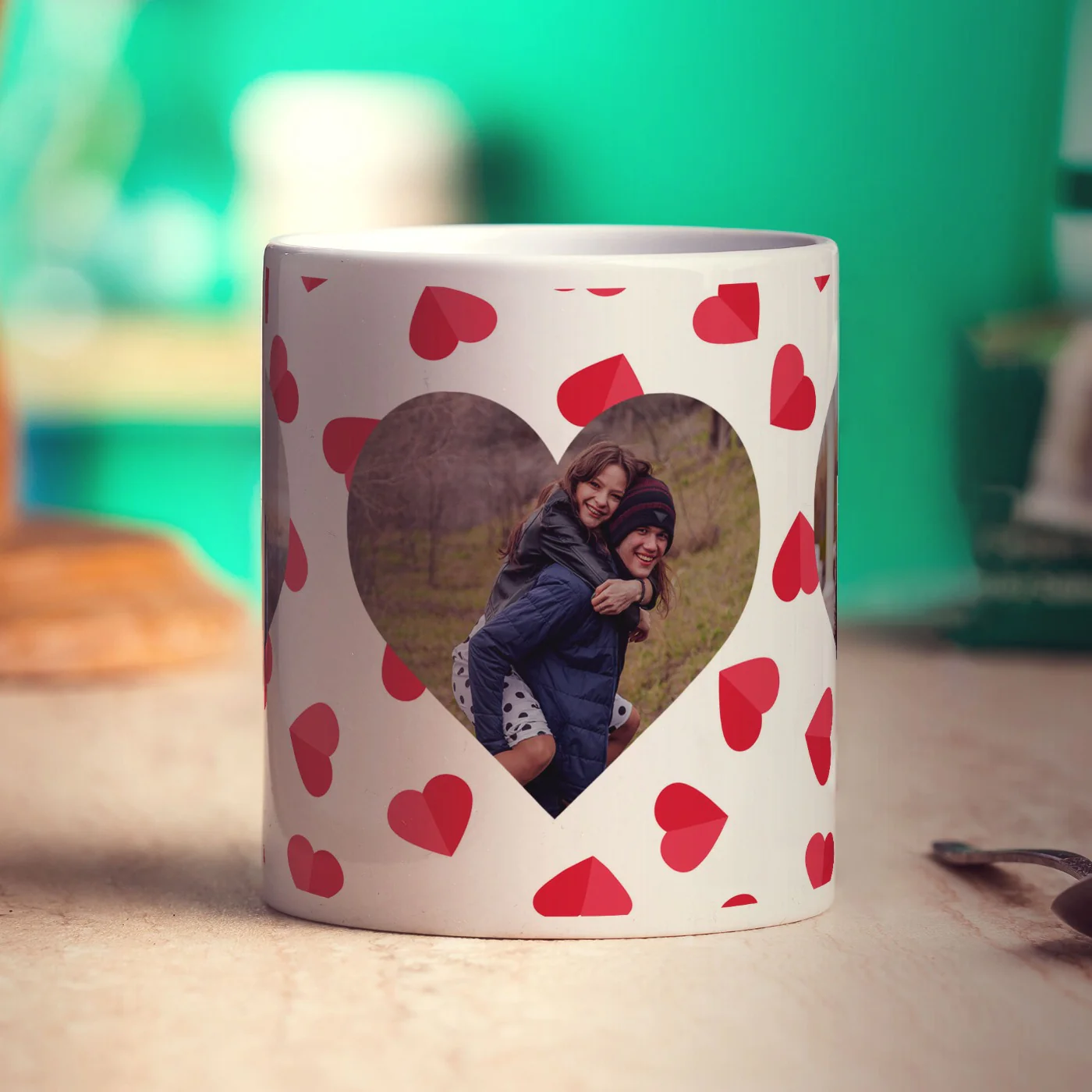 3 Heart Photo Panoramic Mug - Image 4