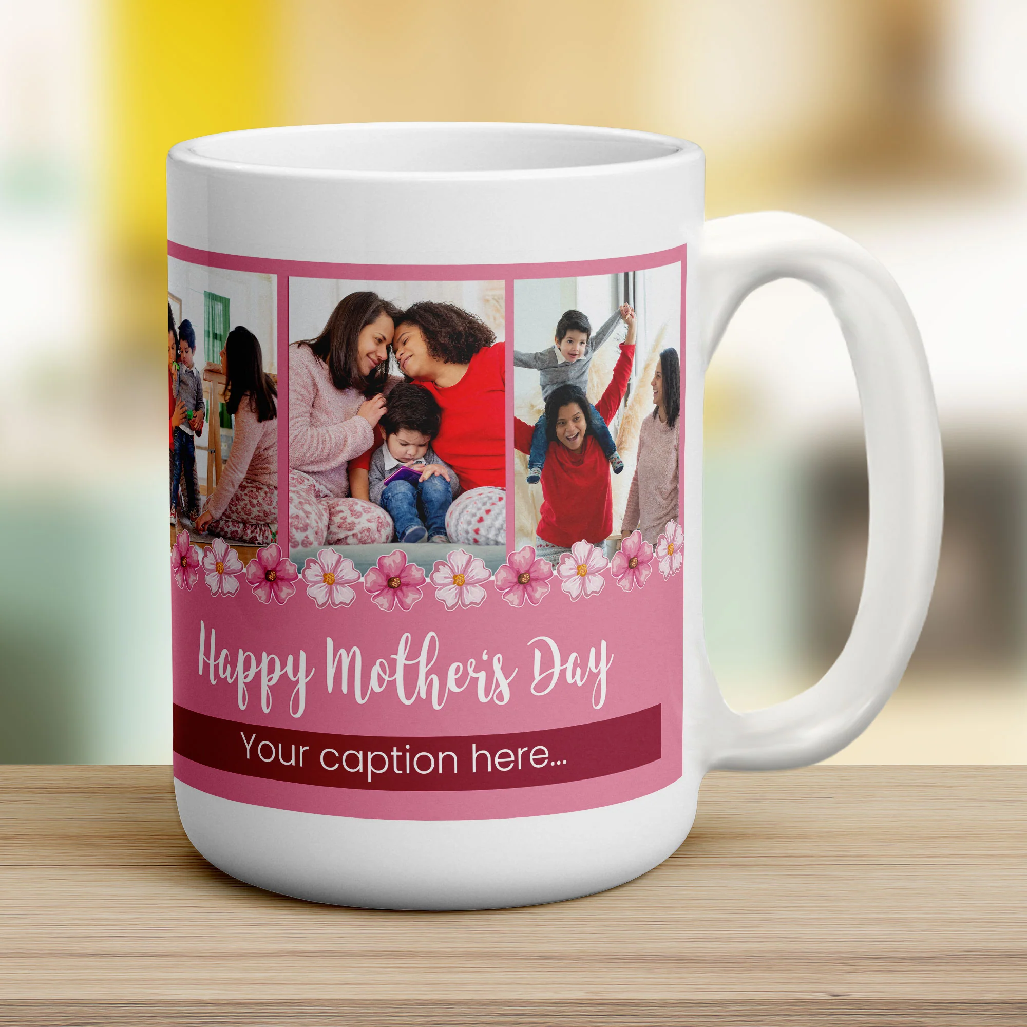 3 Photo Mother's Day Mug With Caption - Image 10