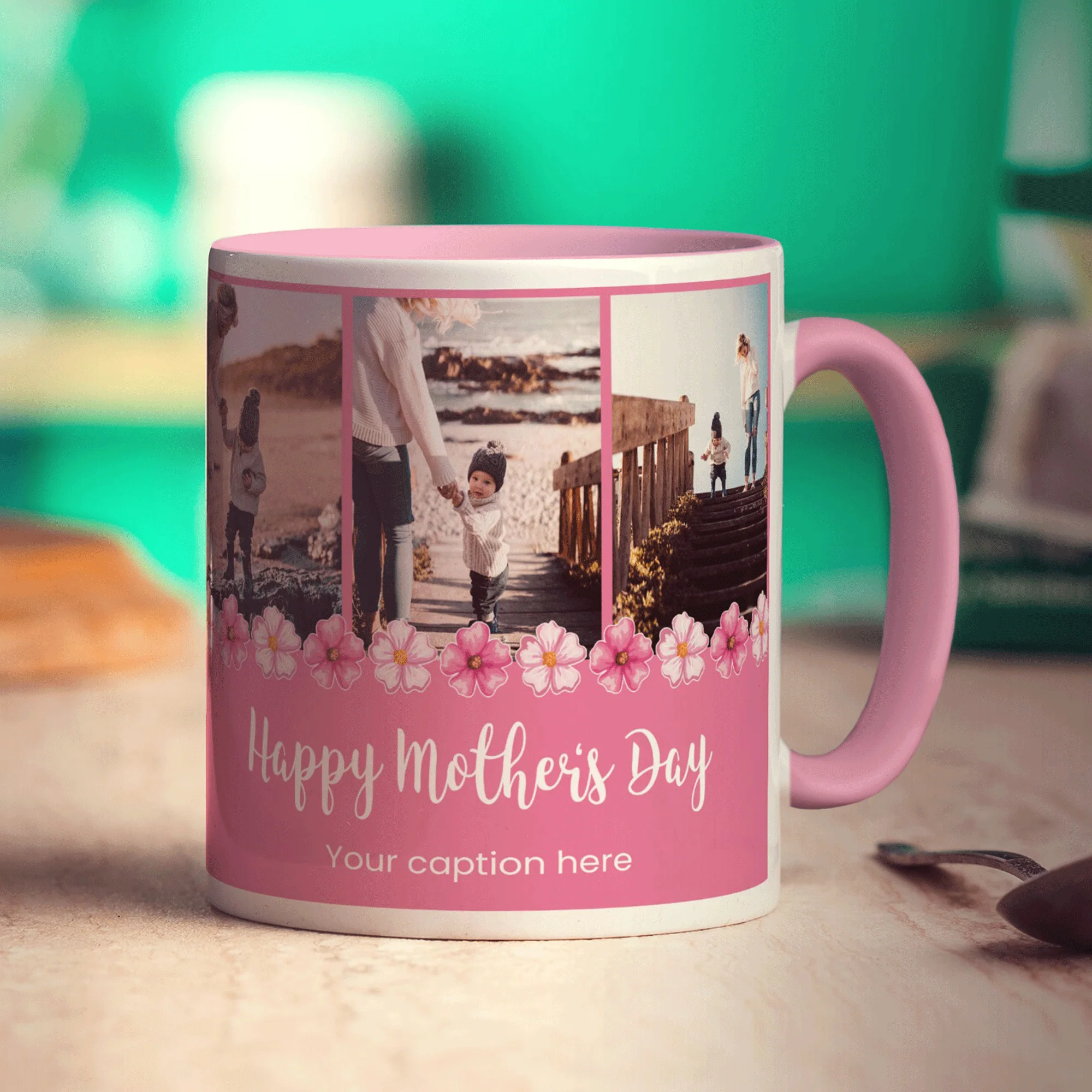 3 Photo Mother's Day Mug With Caption - Image 7