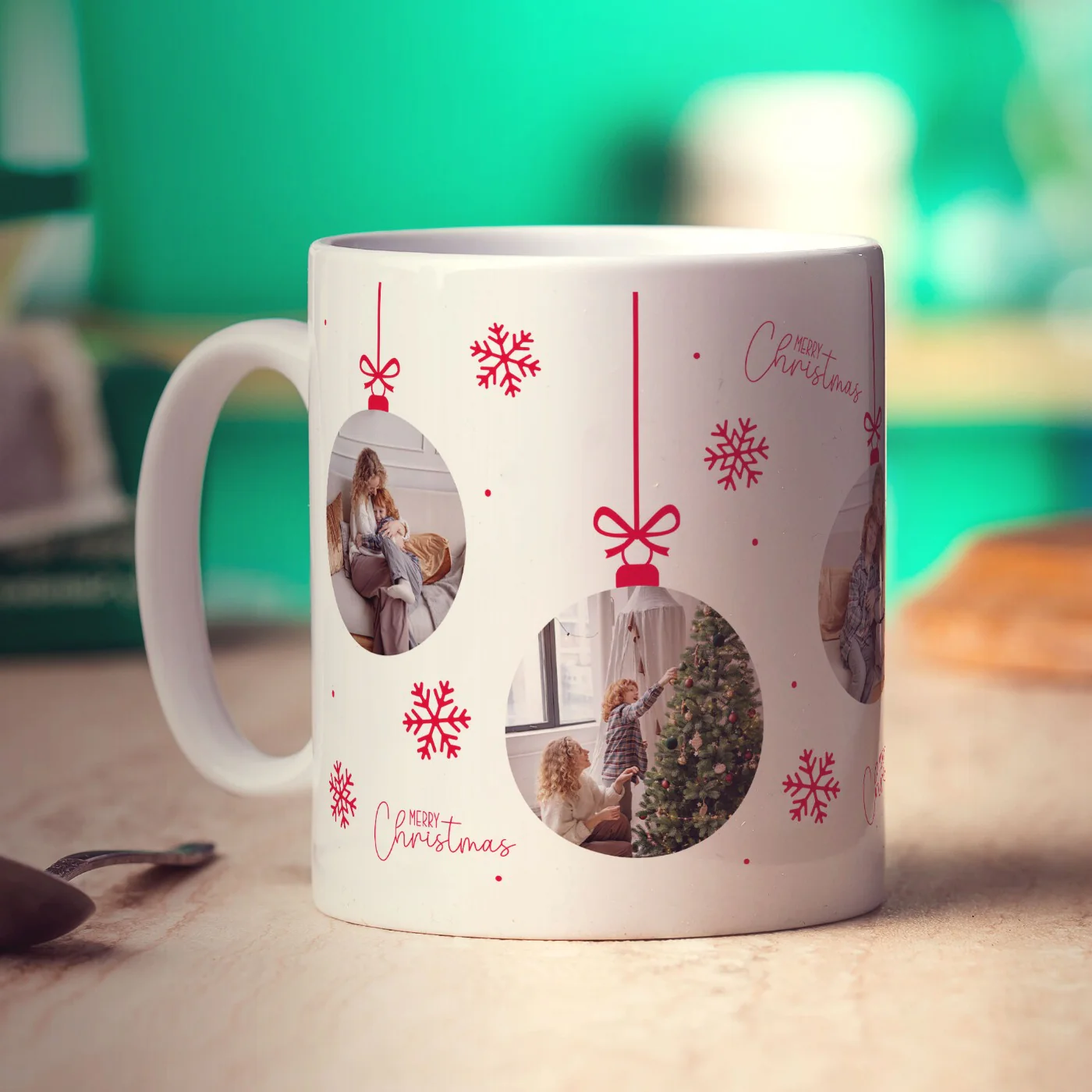 5 Photo Christmas Bauble Mug - Image 2