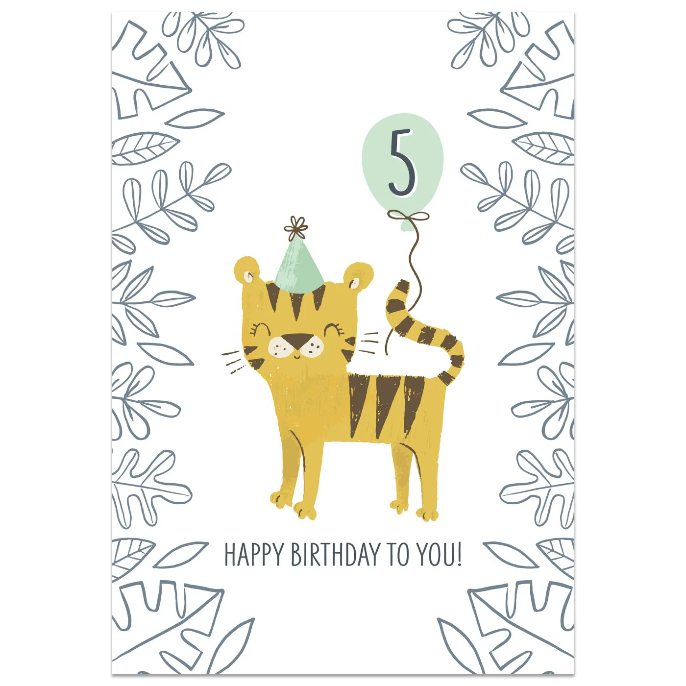 5th Birthday Tiger Card