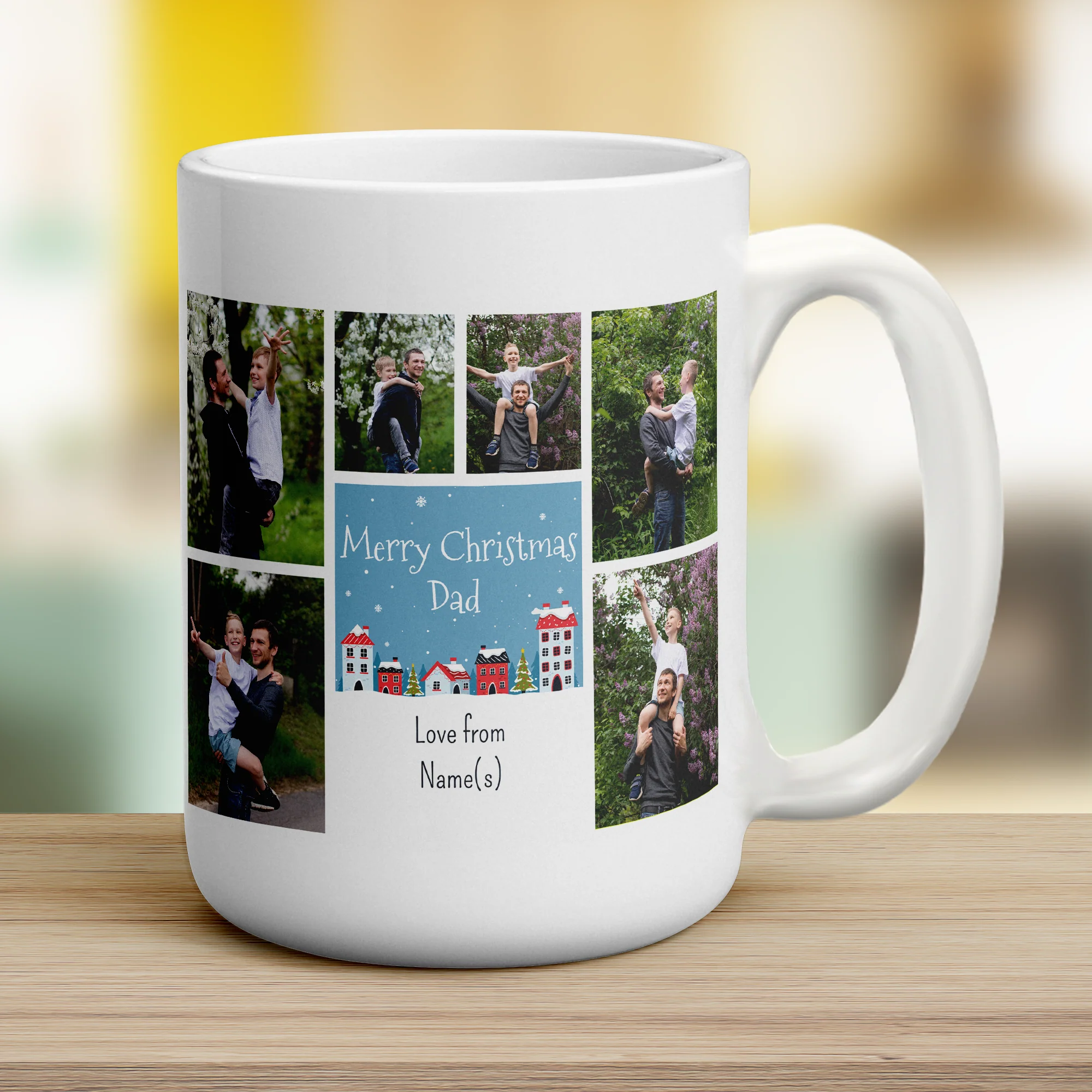 6 Photo and Text Merry Christmas Dad Mug - Image 11