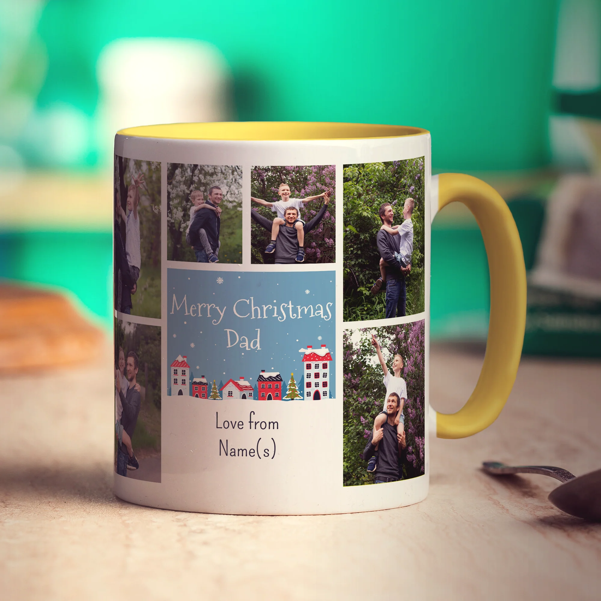 6 Photo and Text Merry Christmas Dad Mug - Image 4