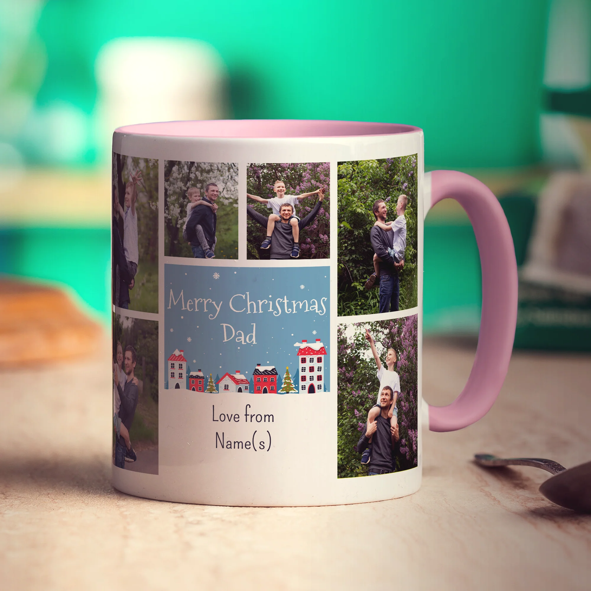 6 Photo and Text Merry Christmas Dad Mug - Image 7