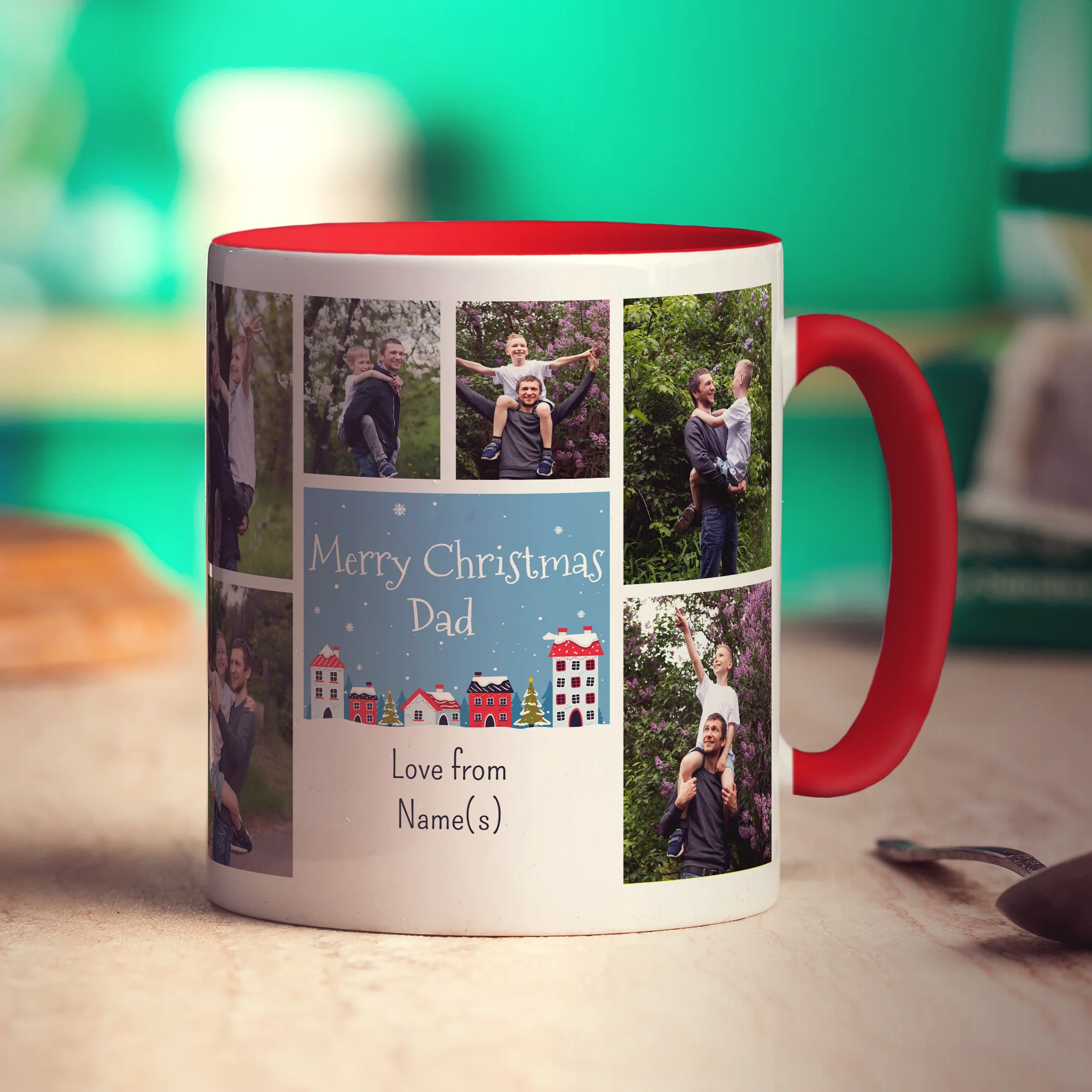 6 Photo and Text Merry Christmas Dad Mug - Image 9