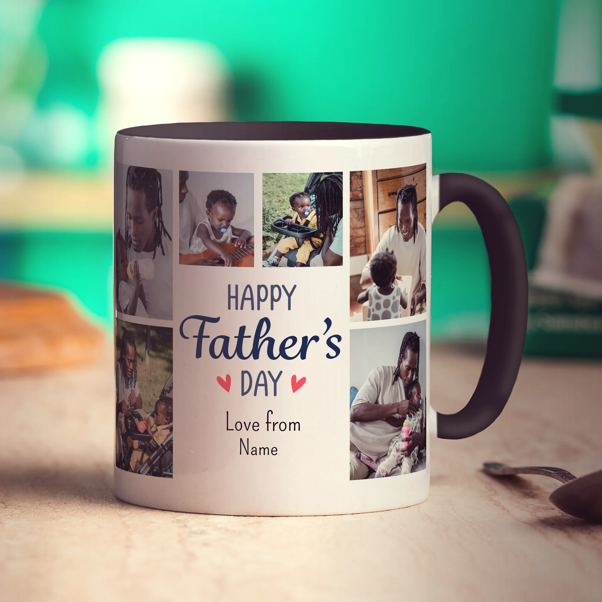 6 Photo Father's Day Mug with Text - Image 5