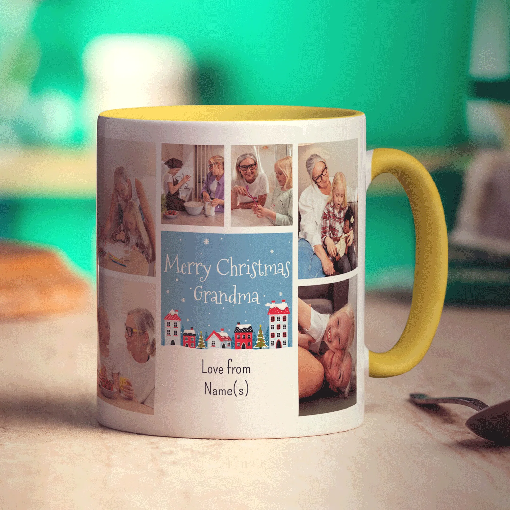 6 Photo Merry Christmas Grandma with Text Mug - Image 7