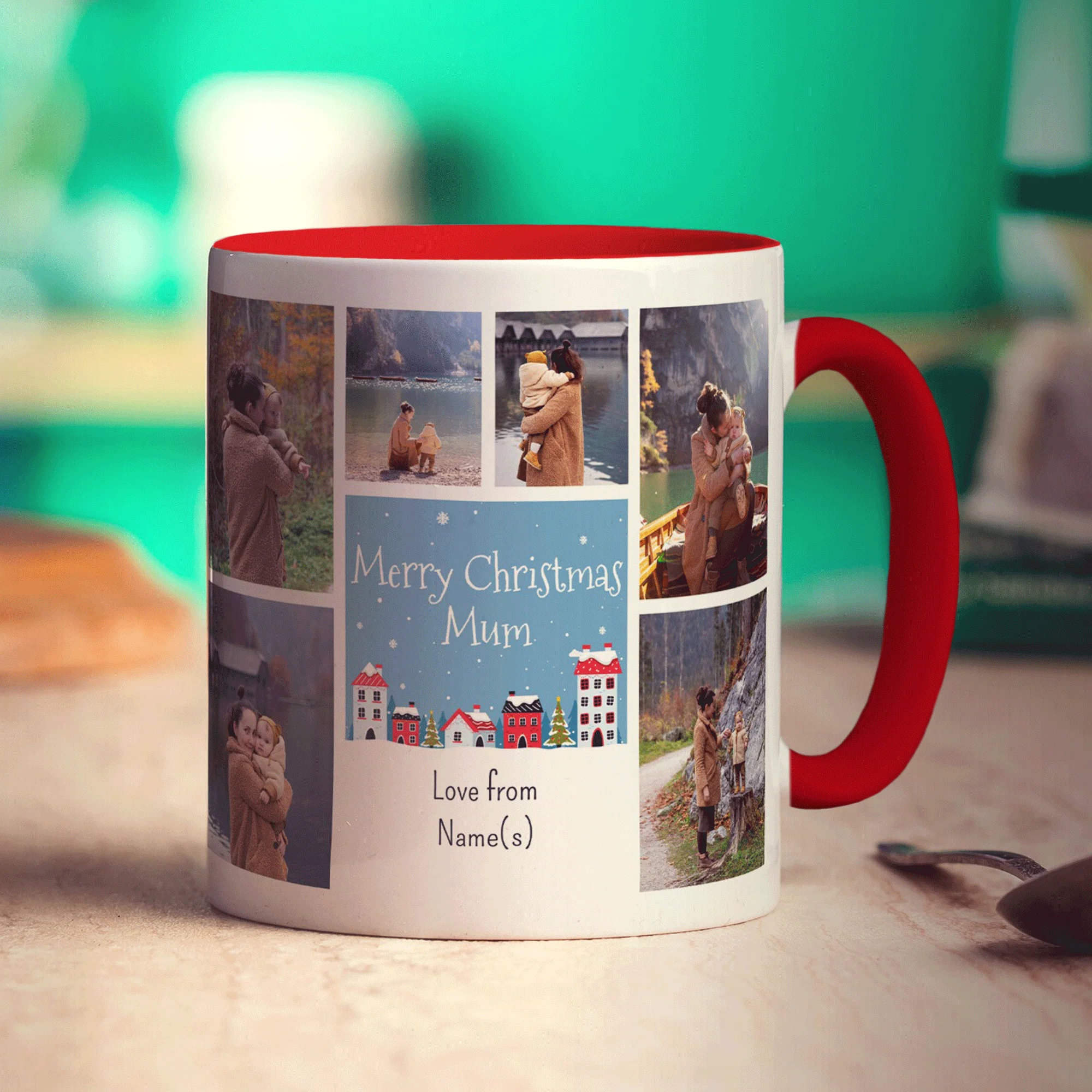 6 Photo Merry Christmas Mum with Text Mug - Image 13