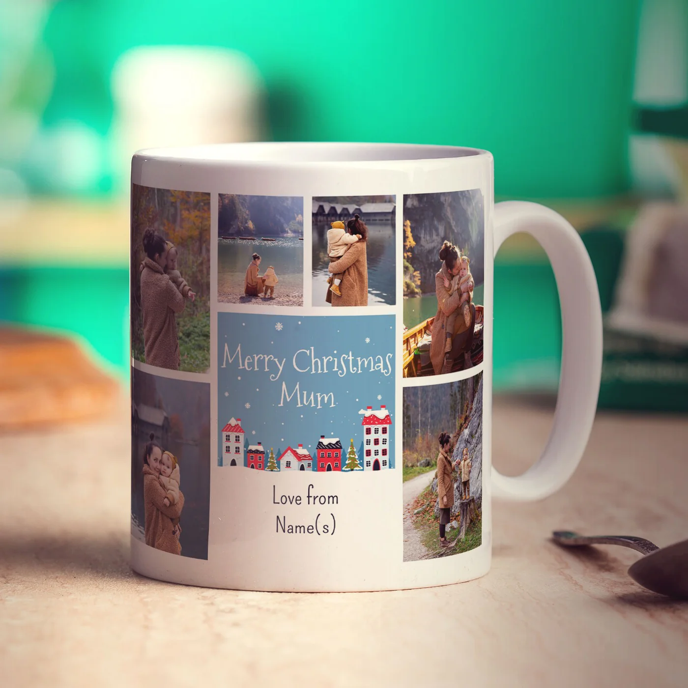 6 Photo Merry Christmas Mum with Text Mug - Image 4
