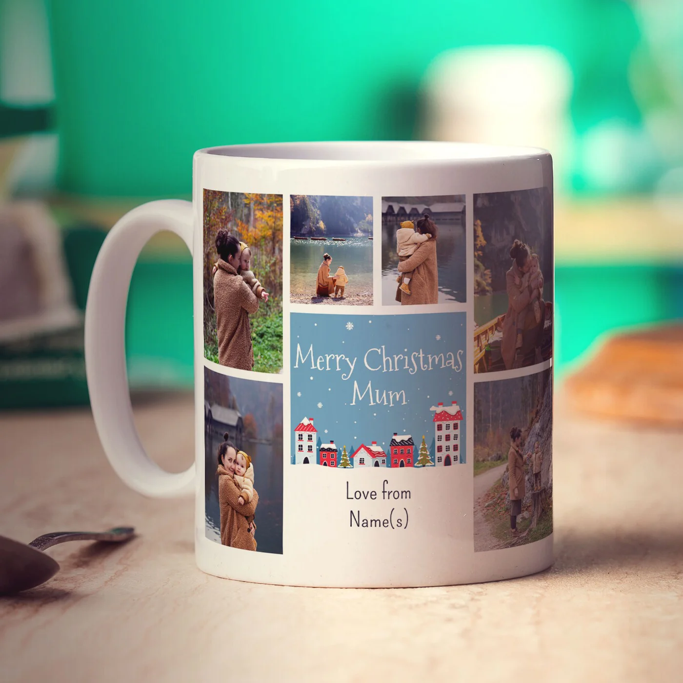 6 Photo Merry Christmas Mum with Text Mug - Image 6