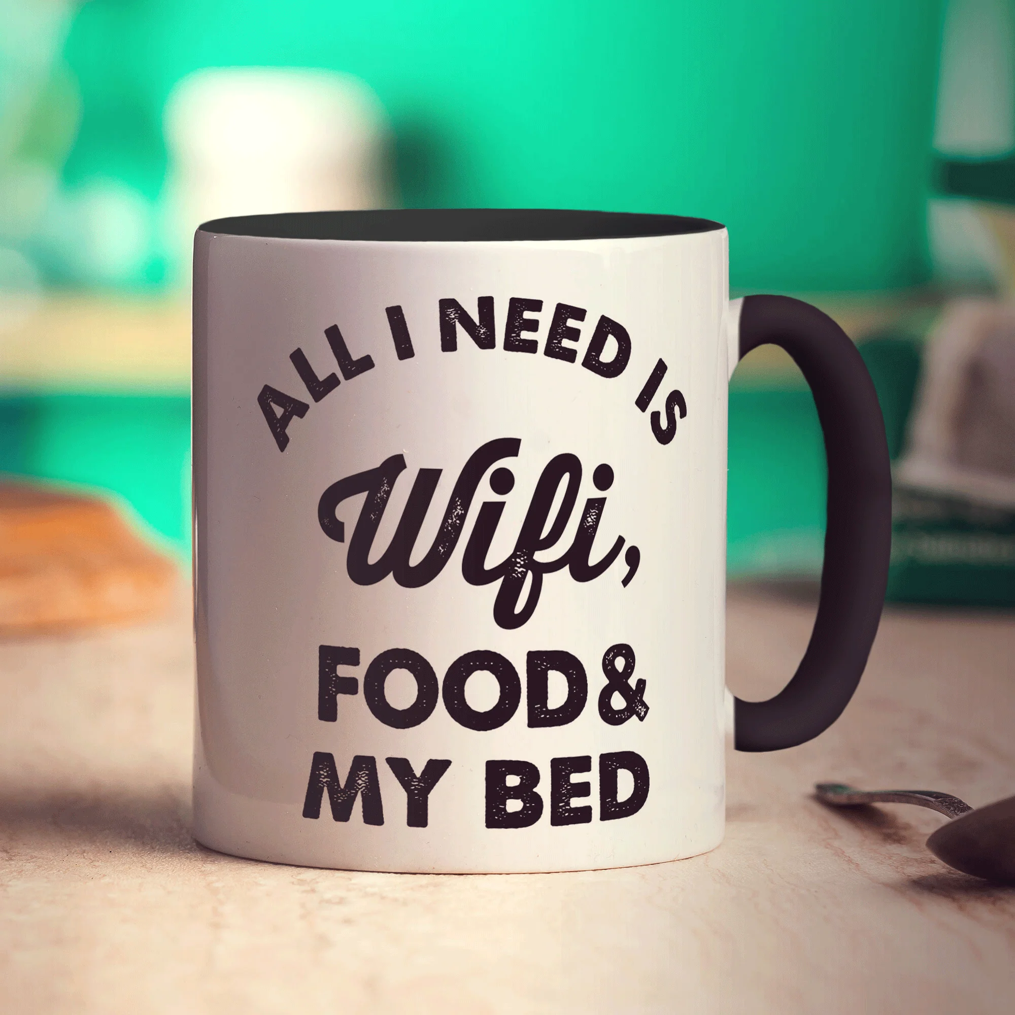 All I Need is Wifi, Food & My Bed Mug - Image 10