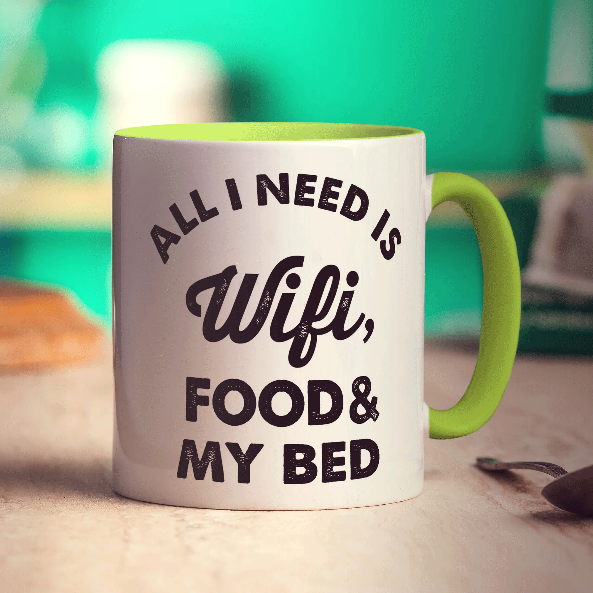 All I Need is Wifi, Food & My Bed Mug - Image 7