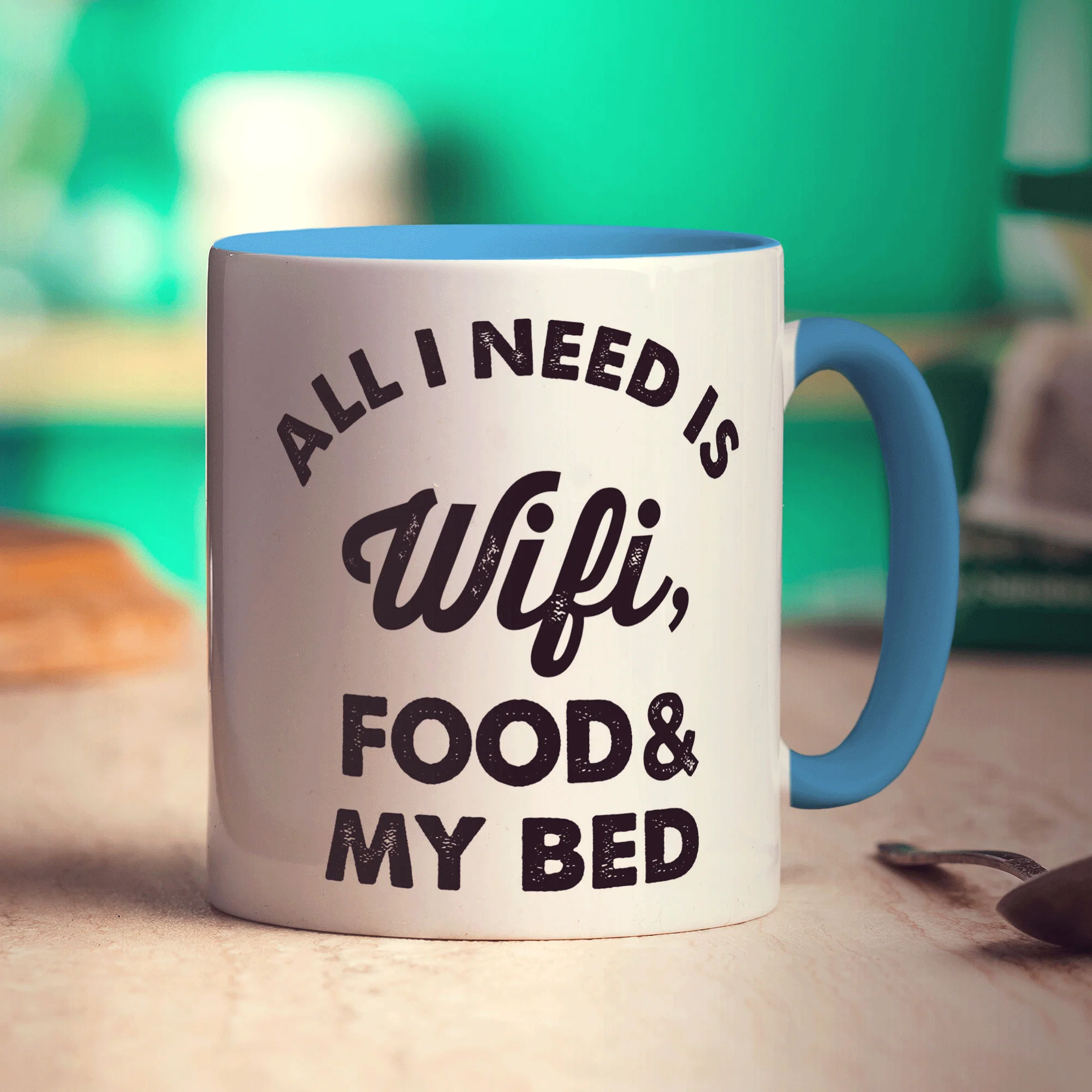All I Need is Wifi, Food & My Bed Mug - Image 8