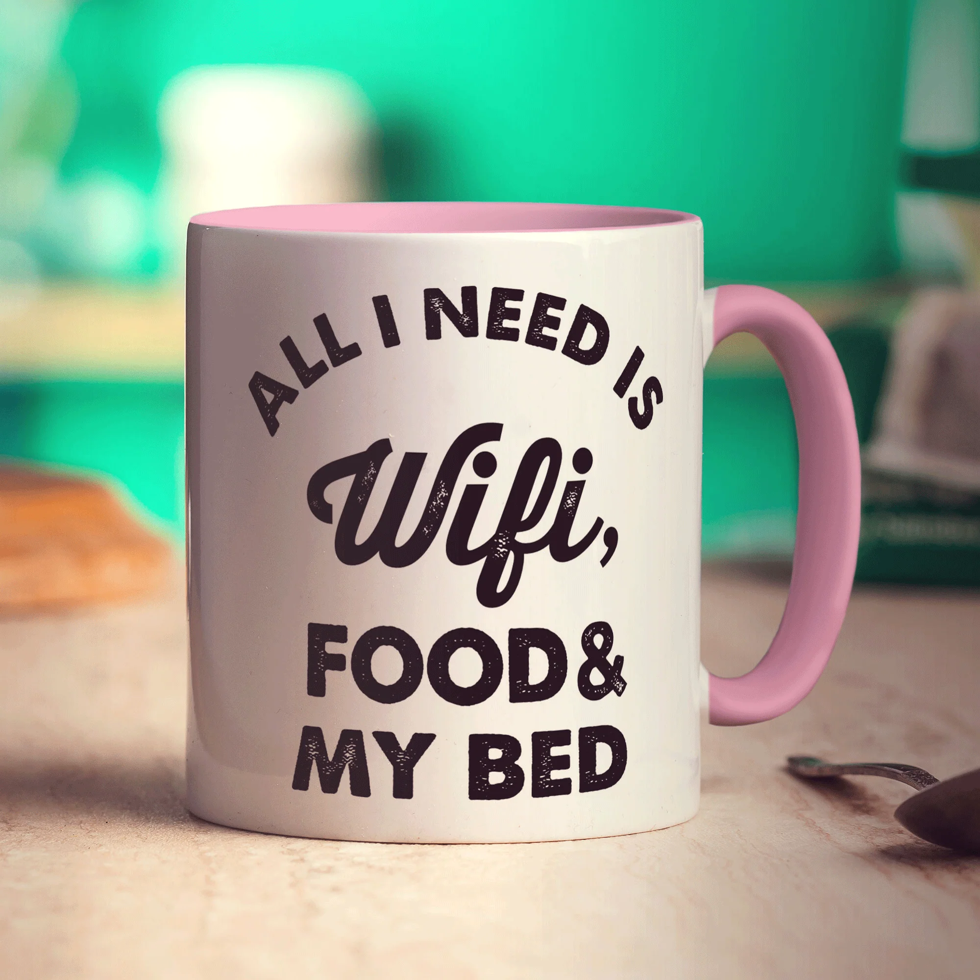 All I Need is Wifi, Food & My Bed Mug - Image 9