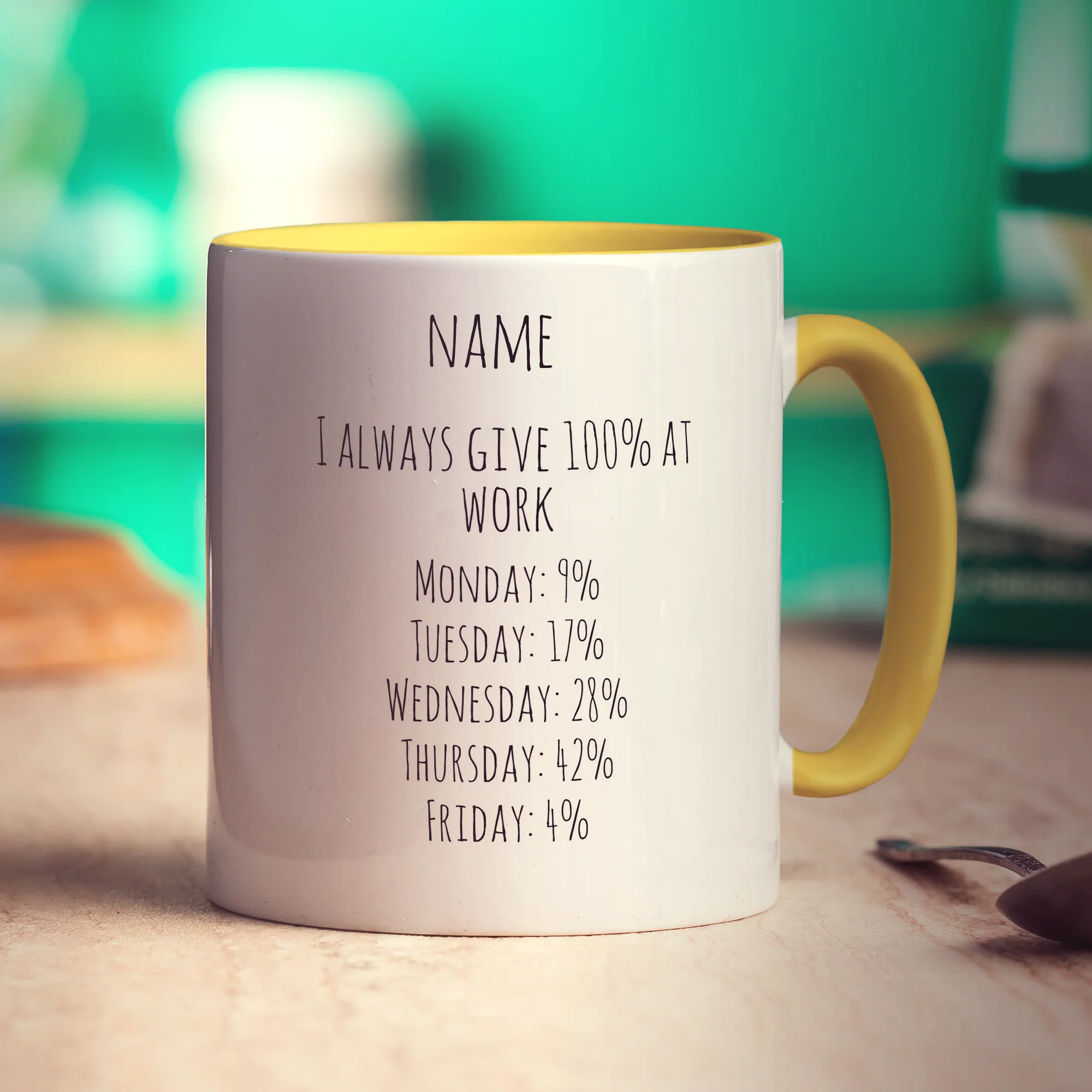 I Always Give 100% at Work Personalised Mug - Image 9