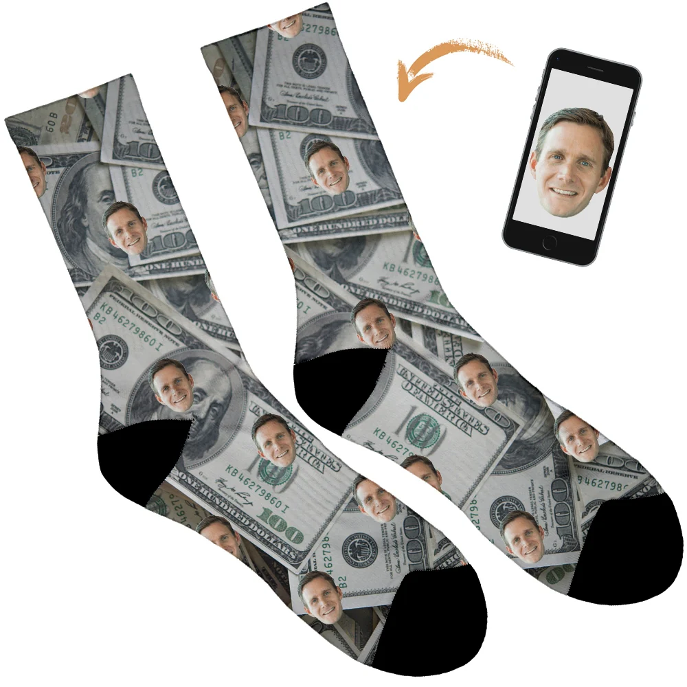 Bank Note Socks $100 Bill - Image 2