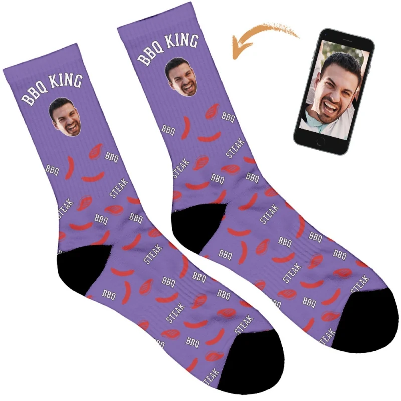 BBQ King Personalised Socks - Image 23