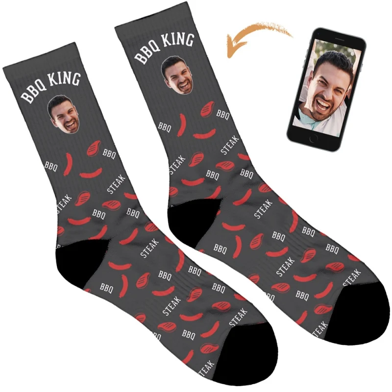BBQ King Personalised Socks - Image 9
