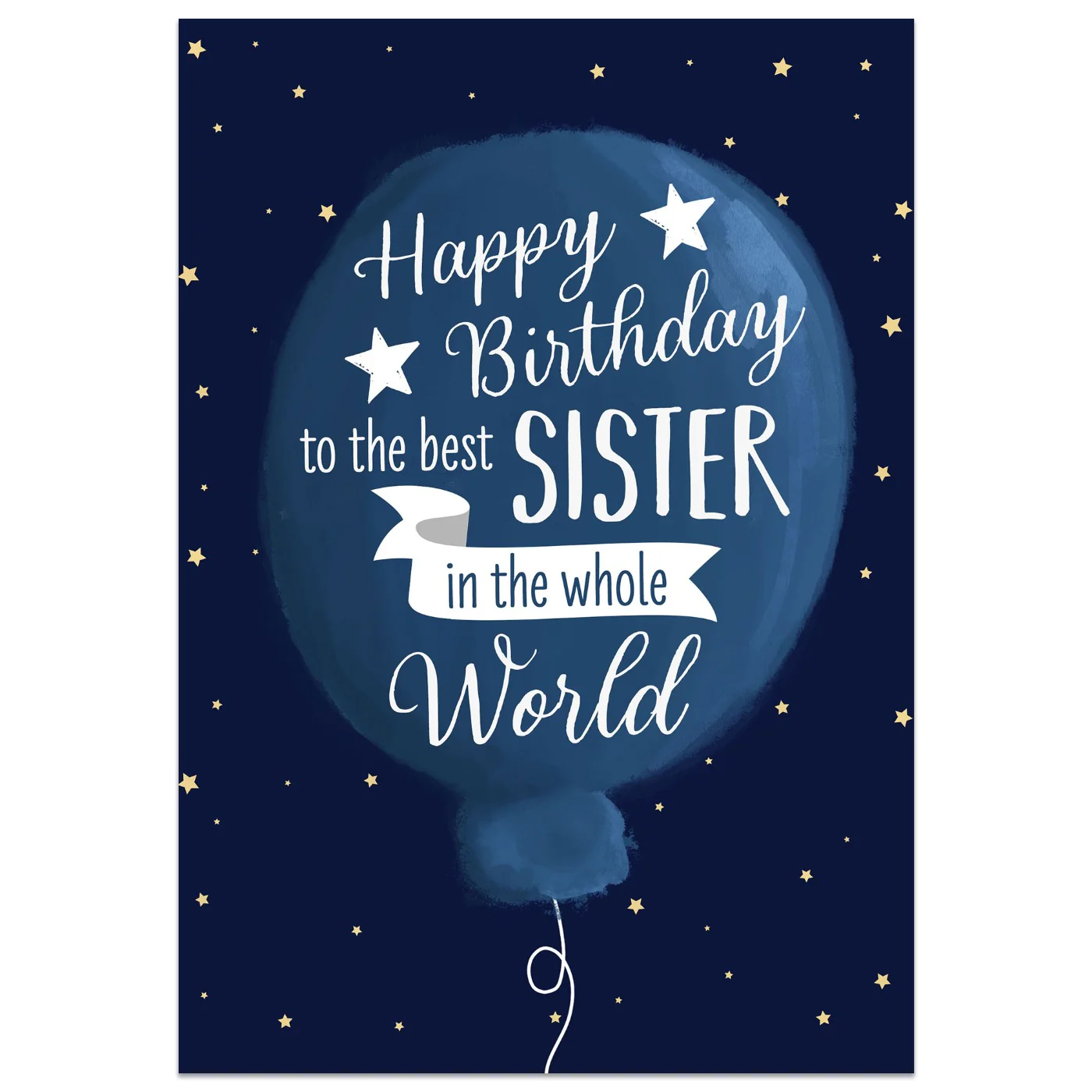 Best Sister in the World Birthday Balloon Card