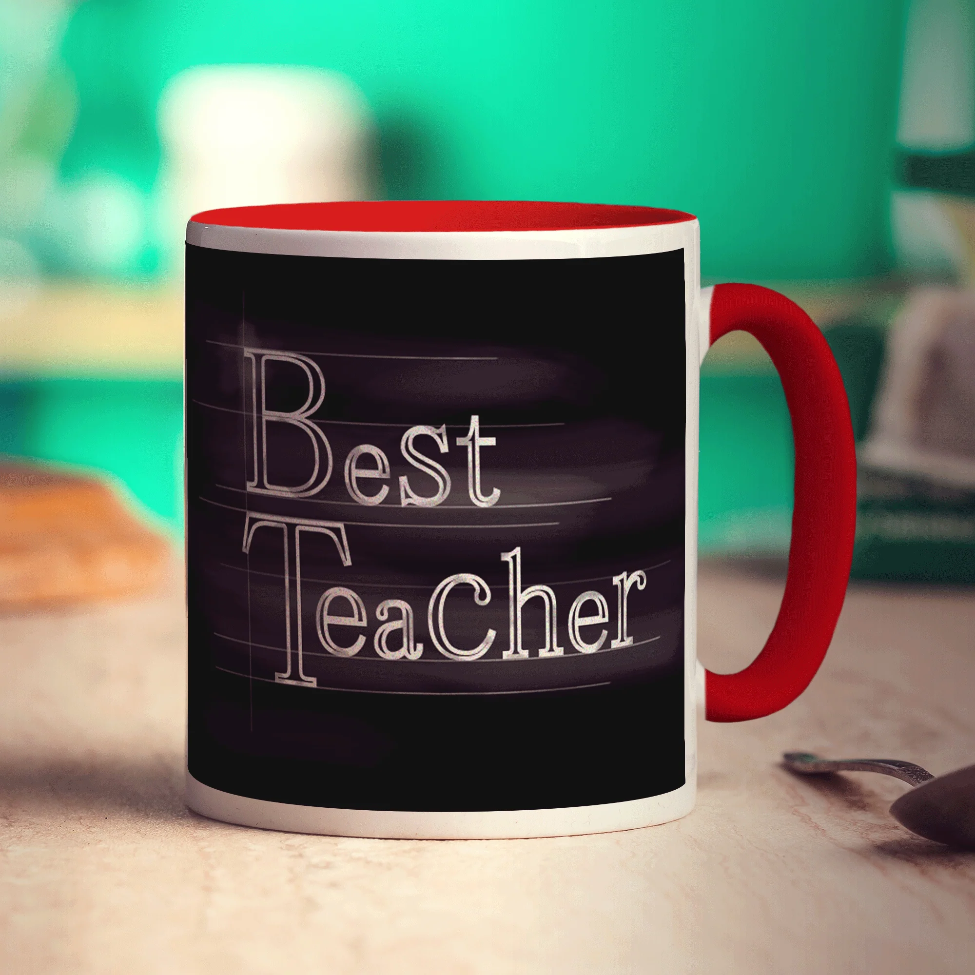 "Best Teacher" Chalkboard Style Message Mug - Image 10