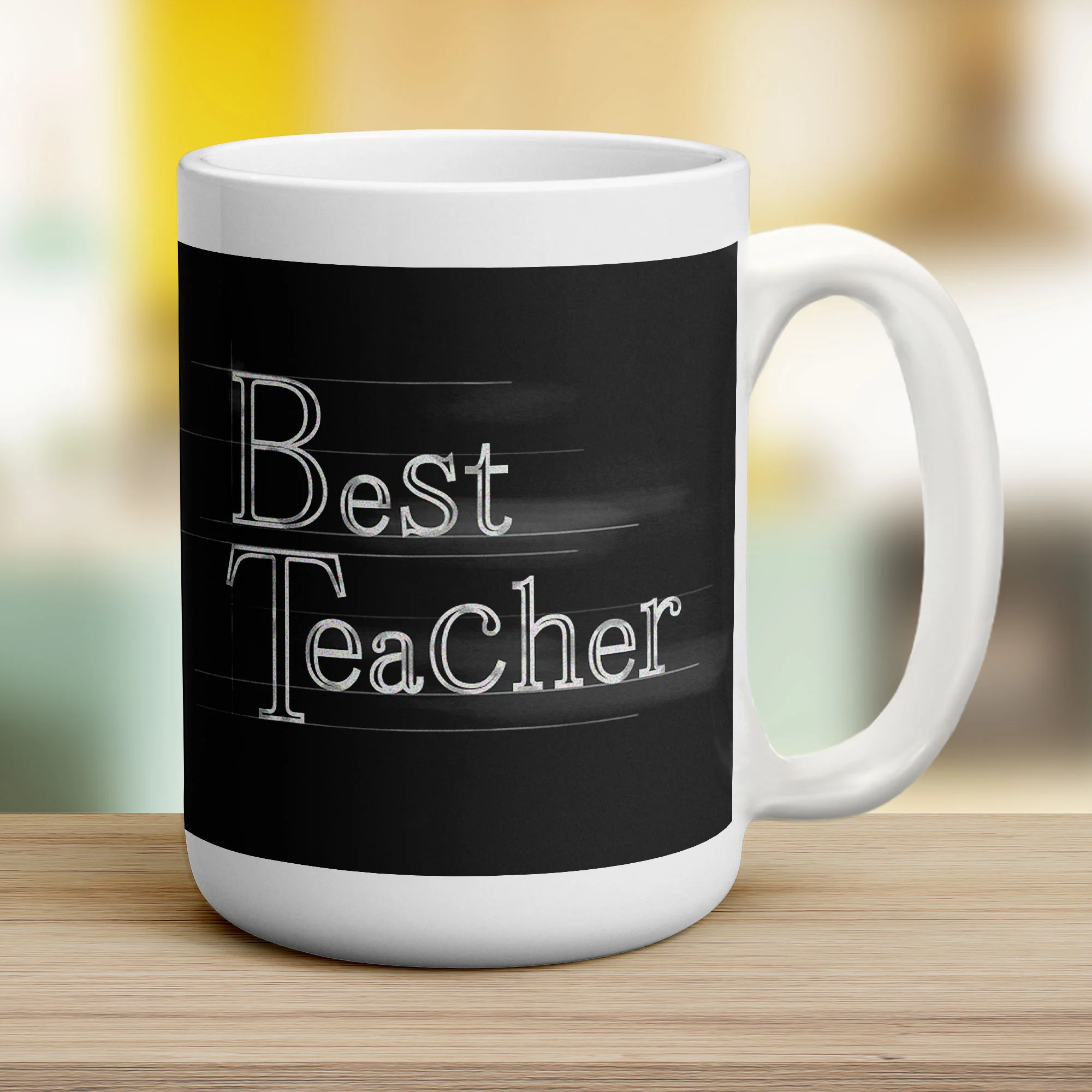 "Best Teacher" Chalkboard Style Message Mug - Image 11