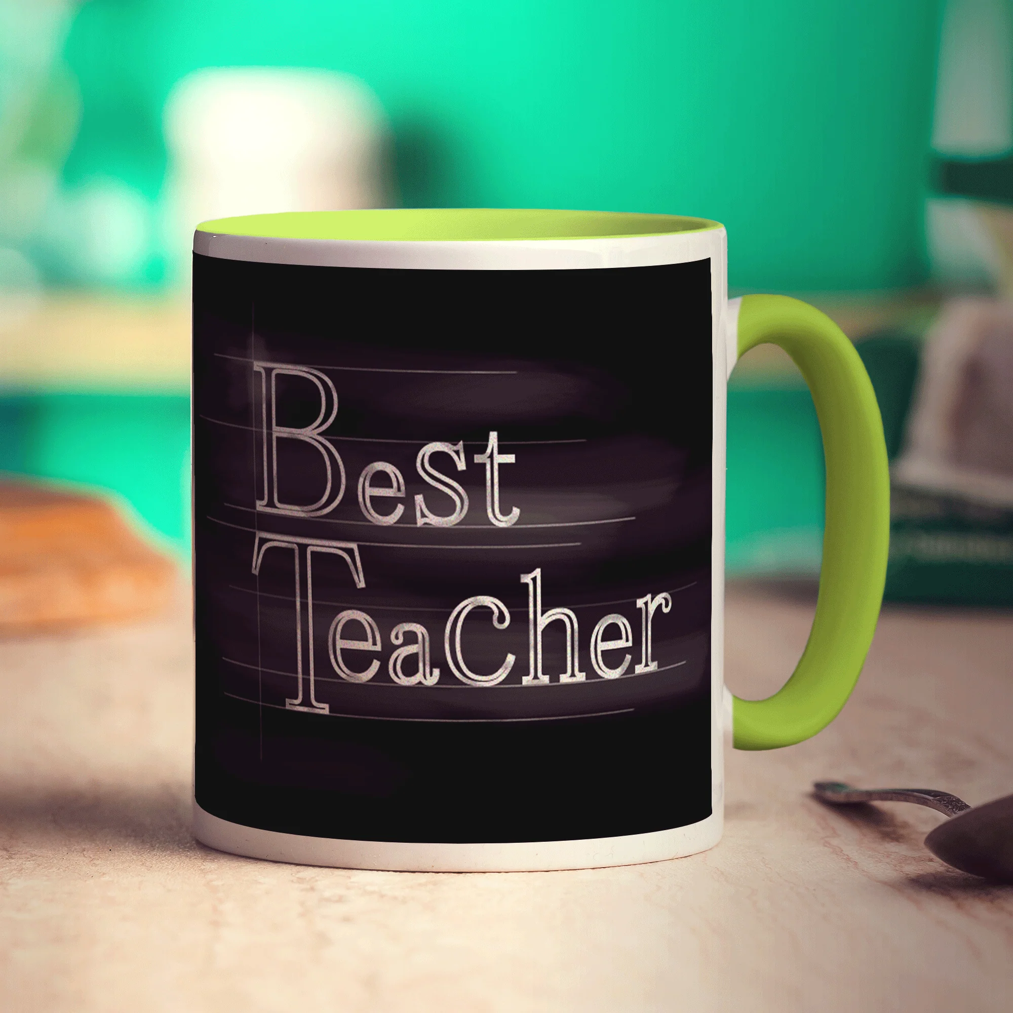 "Best Teacher" Chalkboard Style Message Mug - Image 6