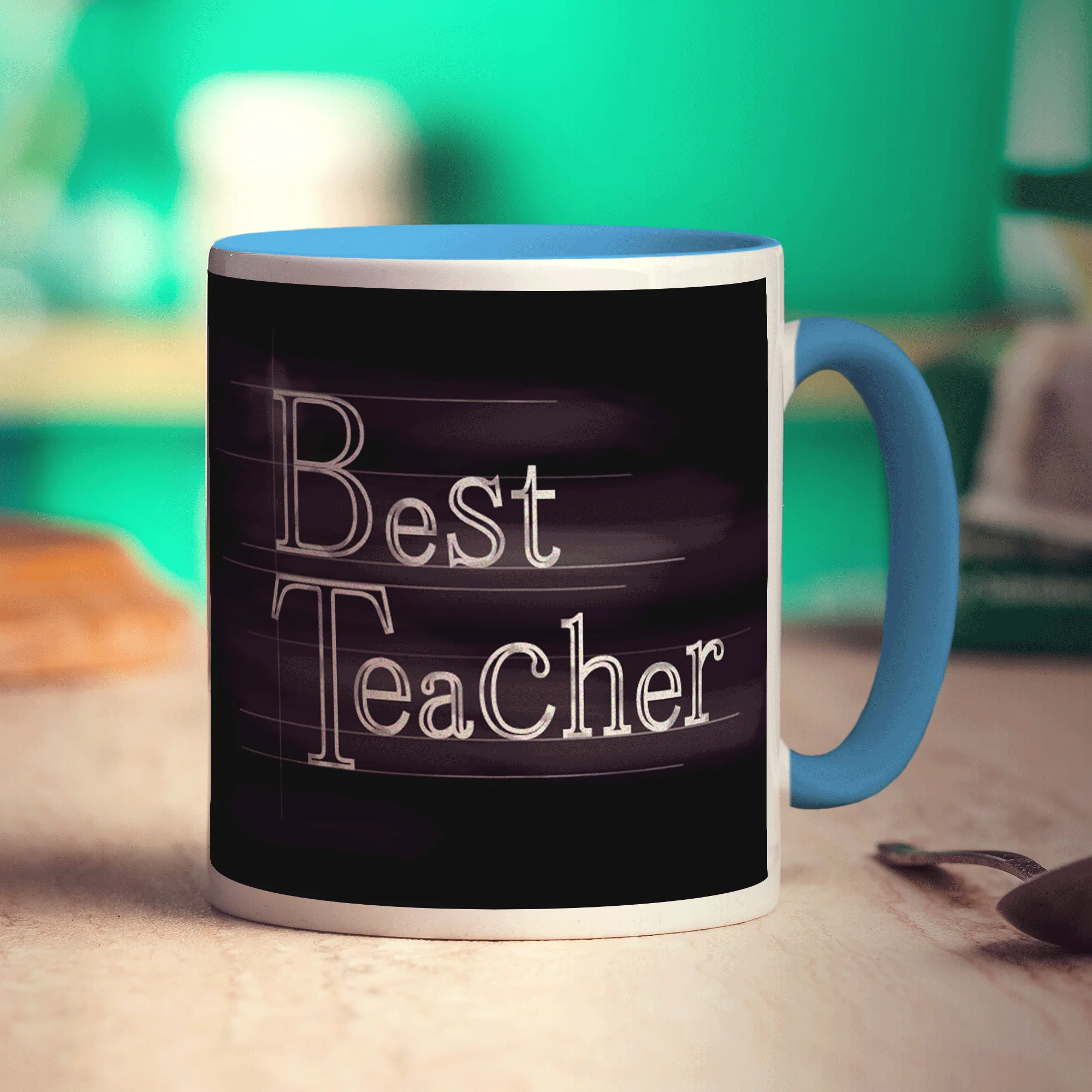 "Best Teacher" Chalkboard Style Message Mug - Image 7