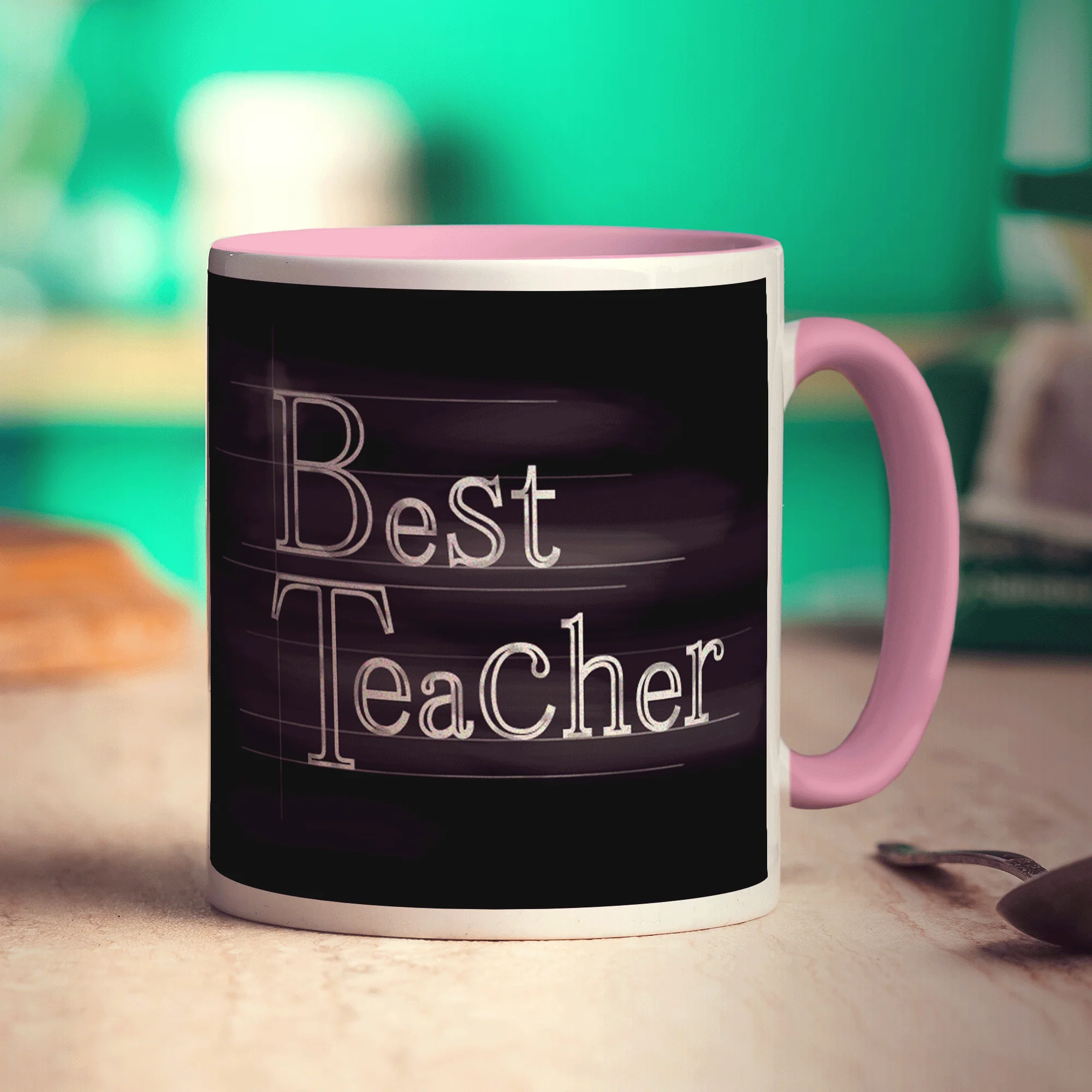 "Best Teacher" Chalkboard Style Message Mug - Image 8