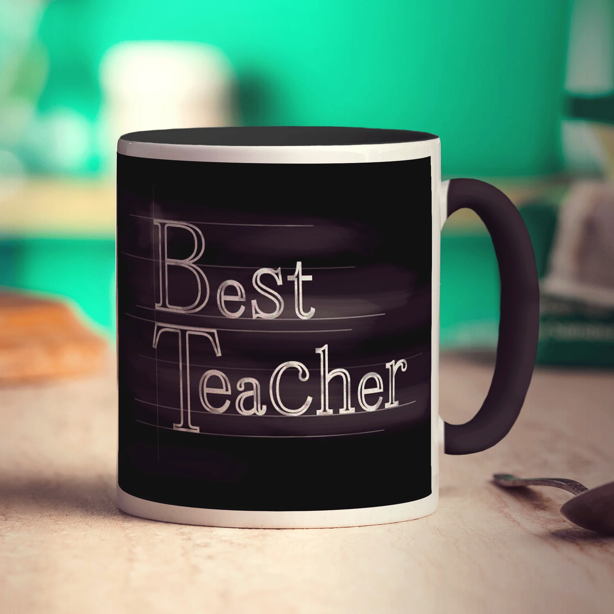 "Best Teacher" Chalkboard Style Message Mug - Image 9