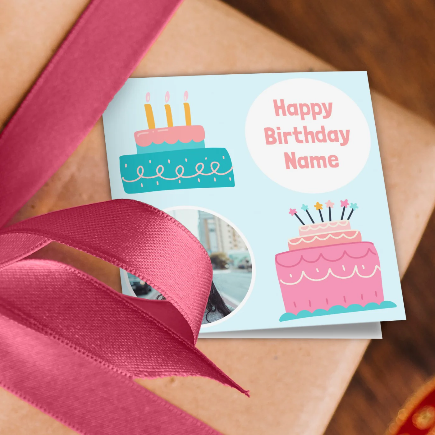 Birthday Cake Photo Wrapping Paper - Image 2