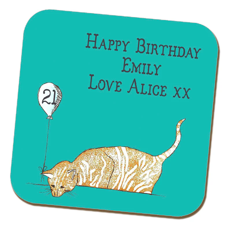 Birthday Cat Coaster