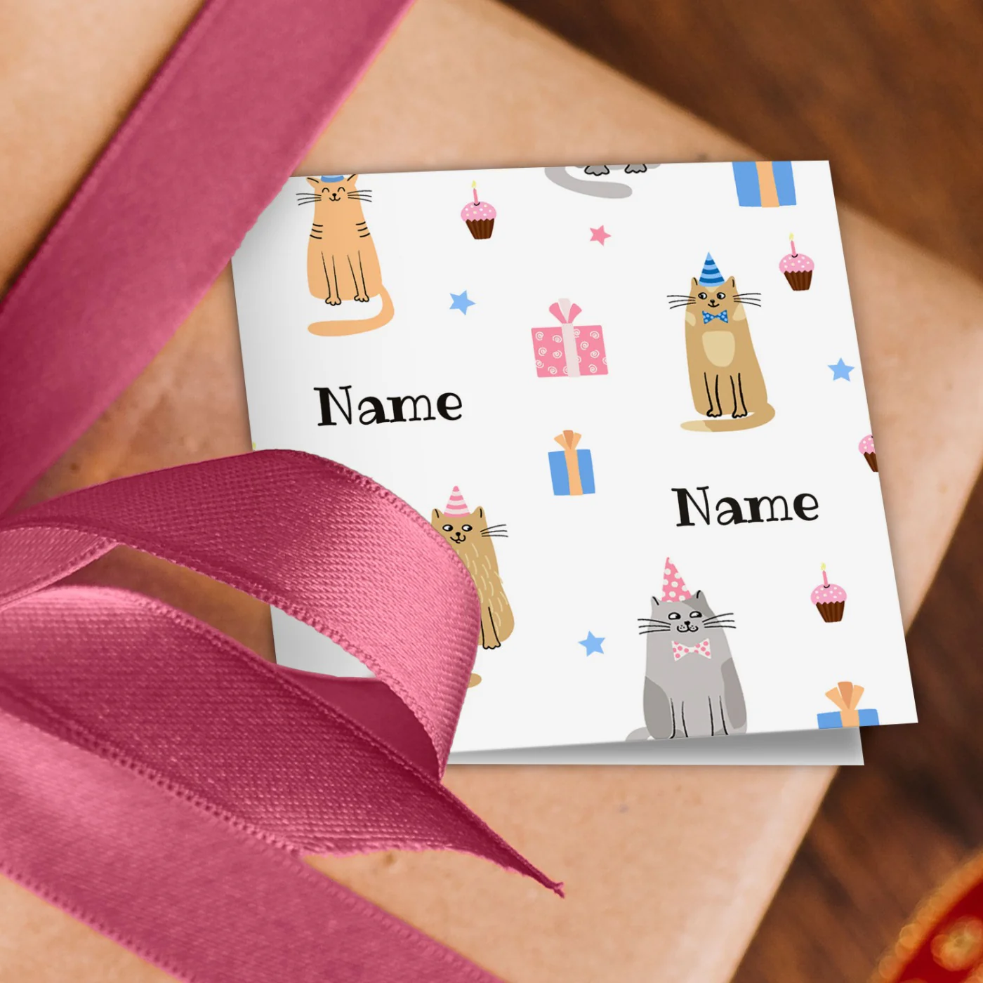 Birthday Cats Name Wrapping Paper - Image 2