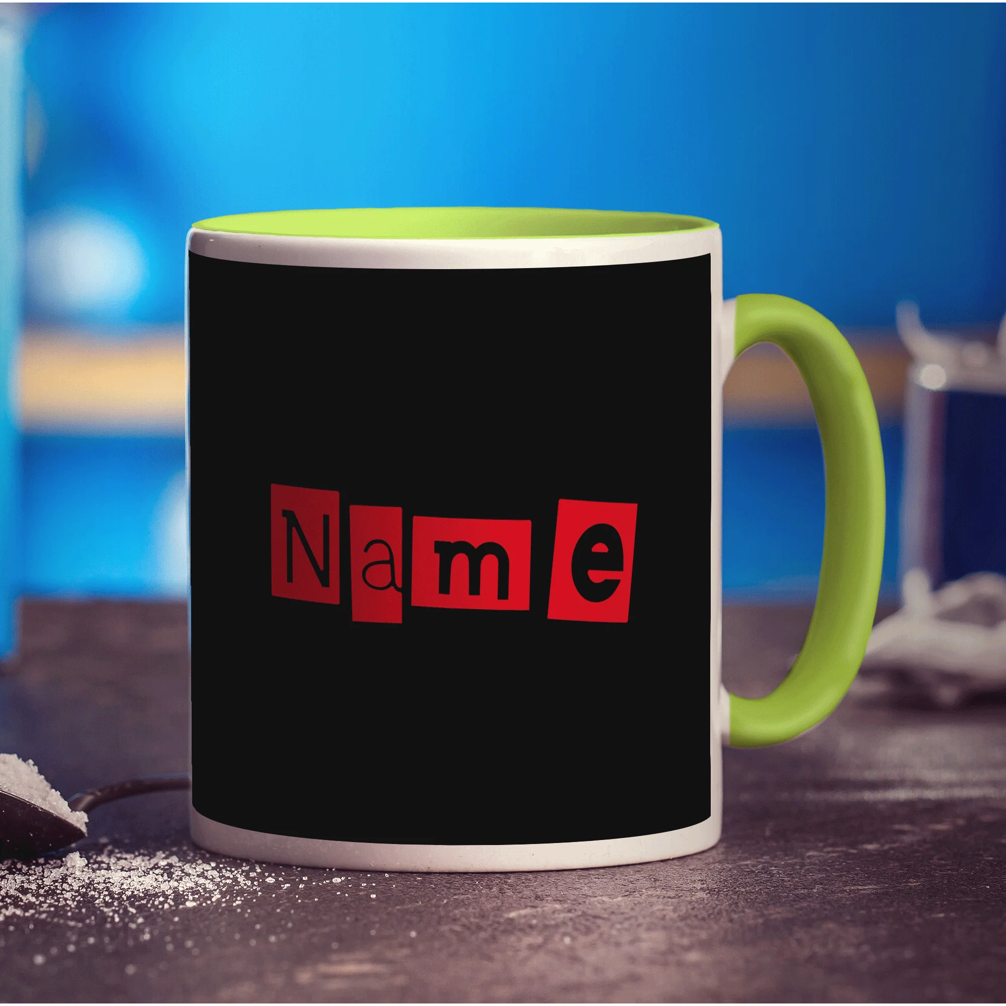 Black and Red Name Mug - Image 11