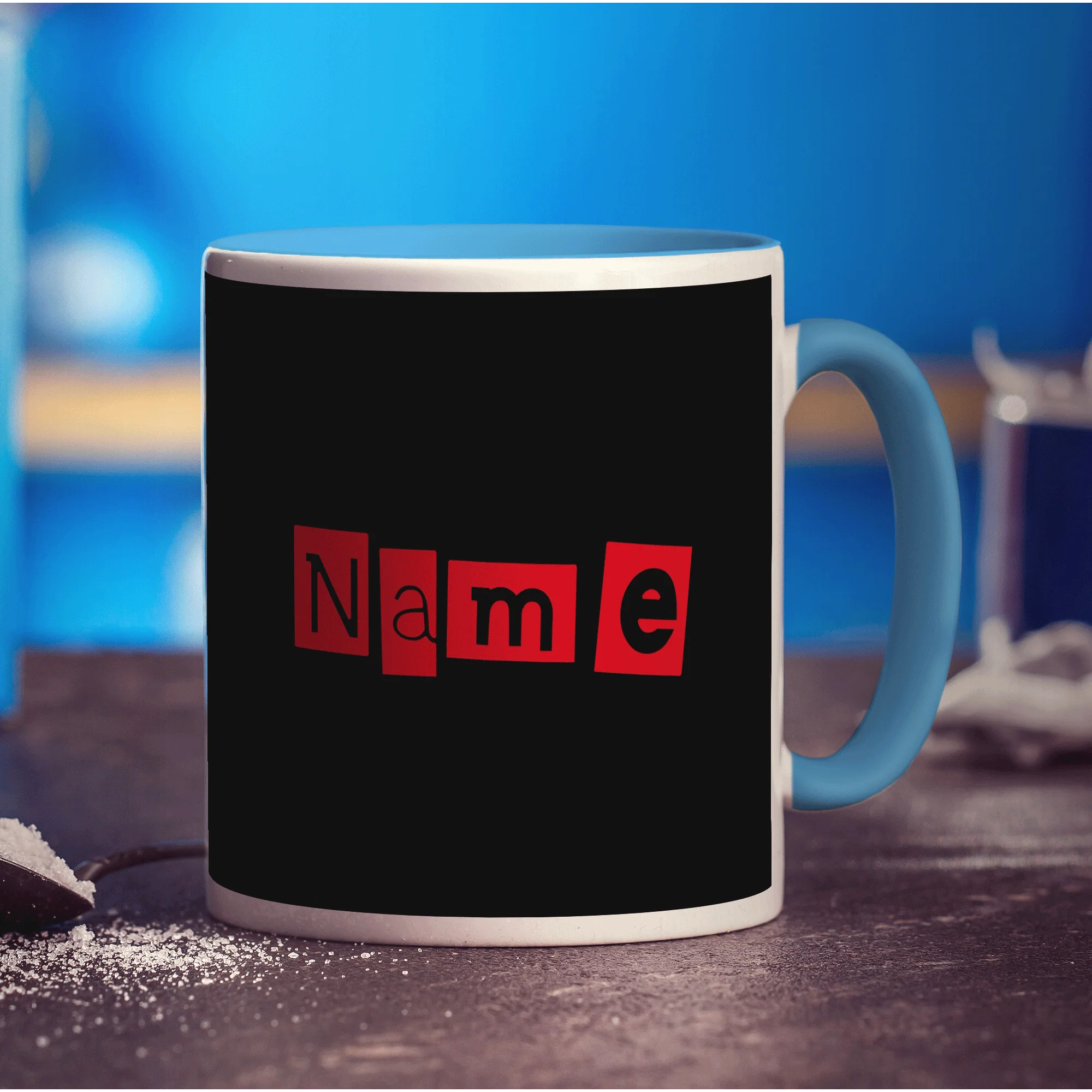 Black and Red Name Mug - Image 12