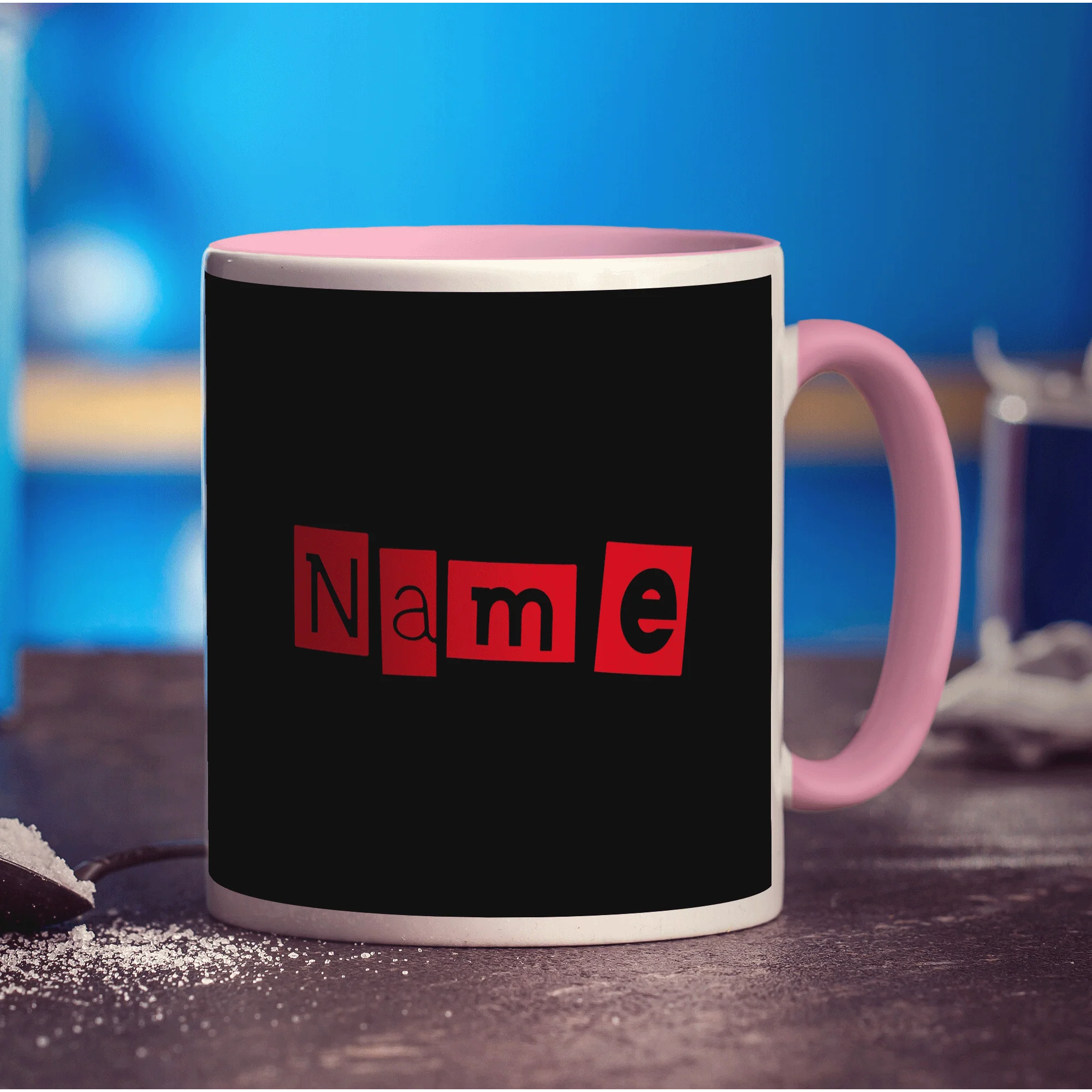 Black and Red Name Mug - Image 13