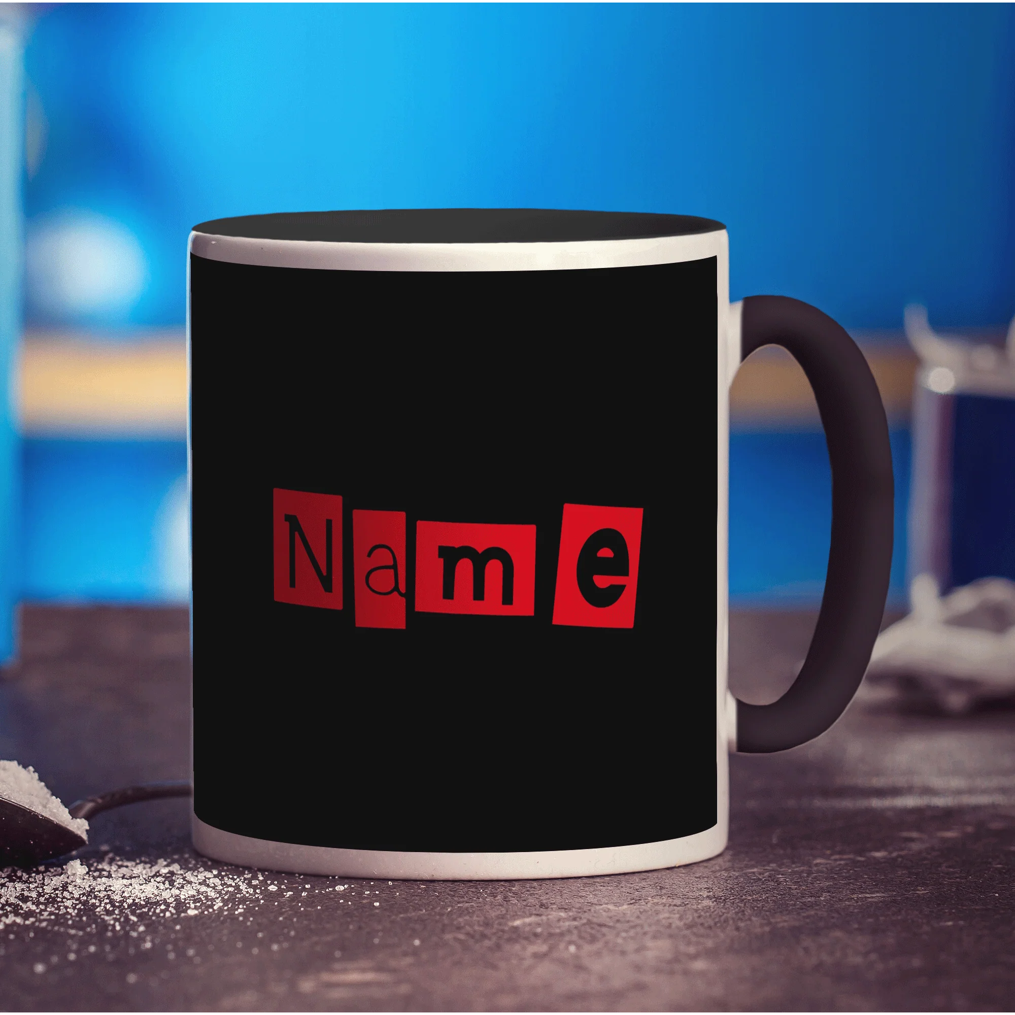 Black and Red Name Mug - Image 14