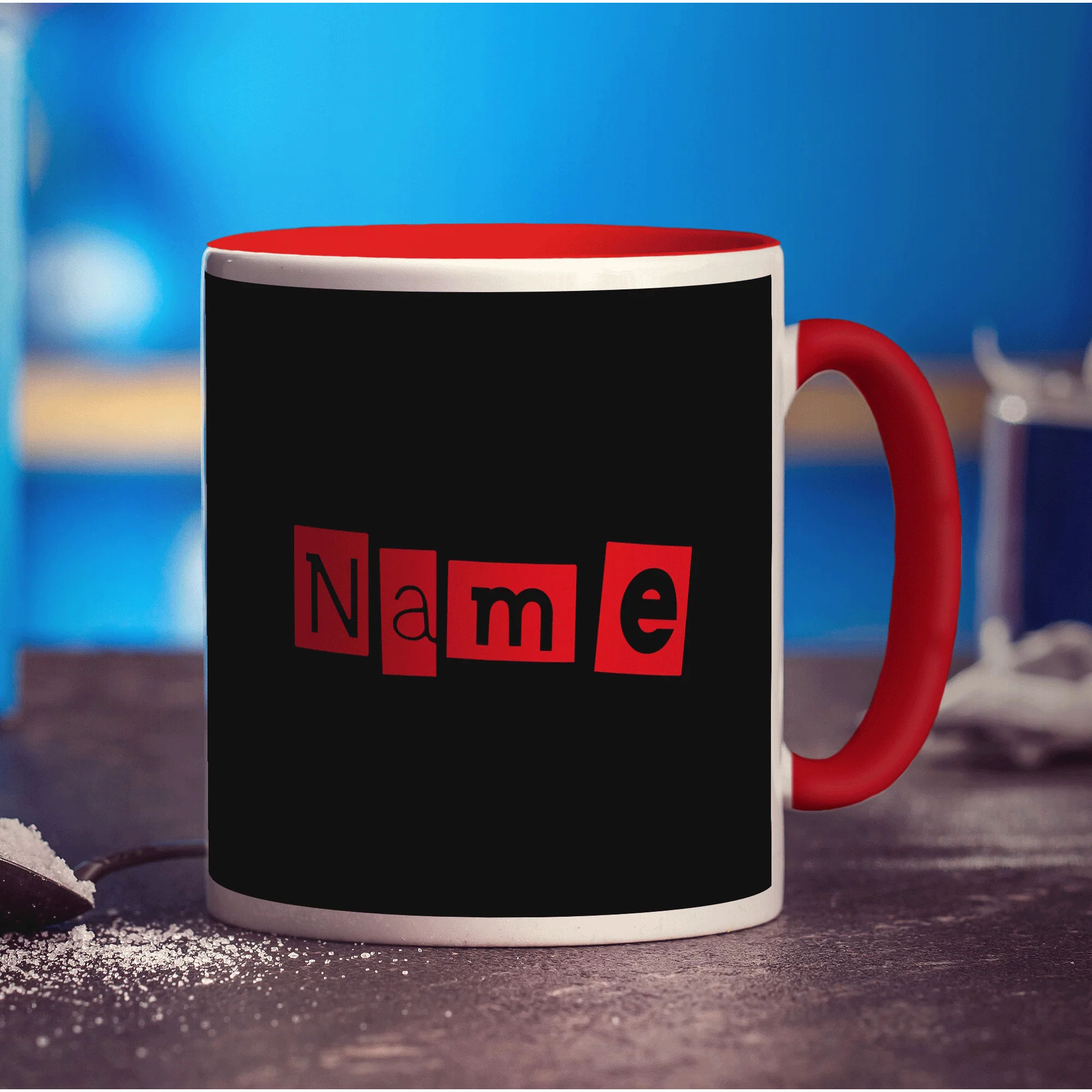 Black and Red Name Mug - Image 15