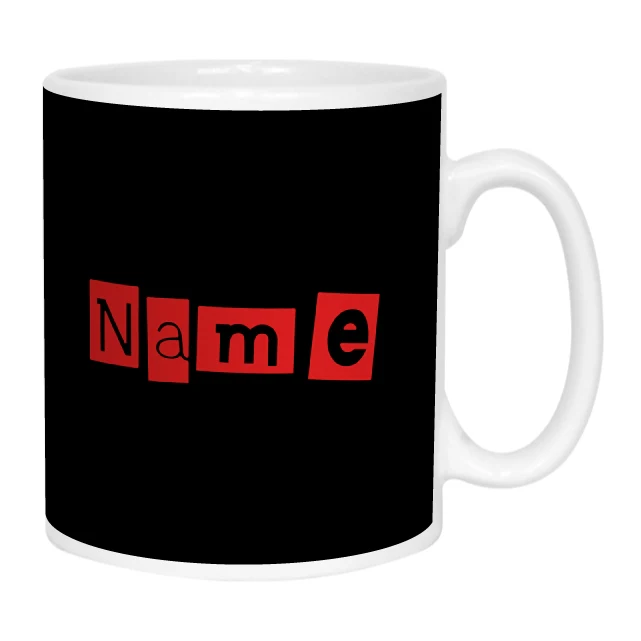 Black and Red Name Mug - Image 4