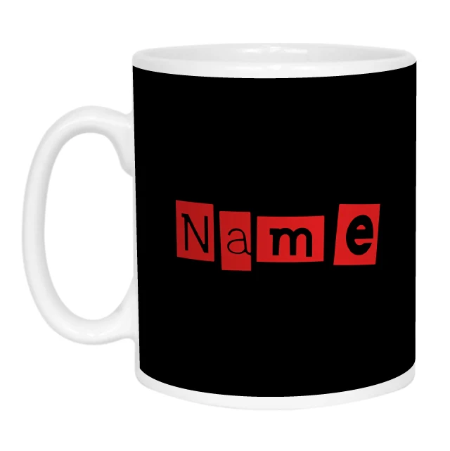 Black and Red Name Mug - Image 7