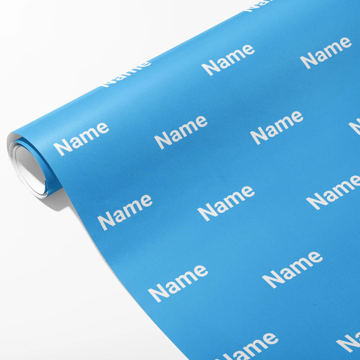 Block Blue Name Wrapping Paper - Image 2