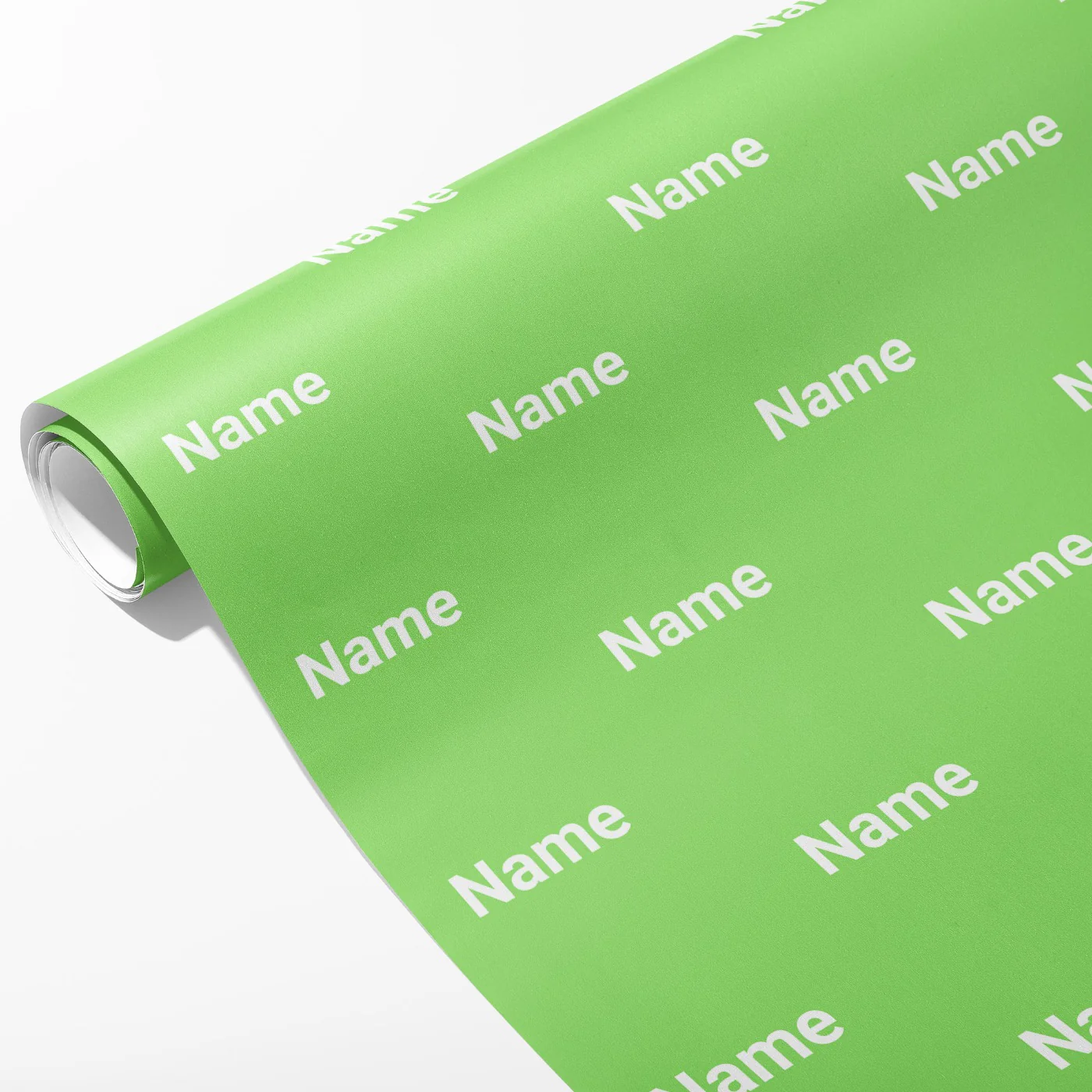 Block Green Name Wrapping Paper - Image 2