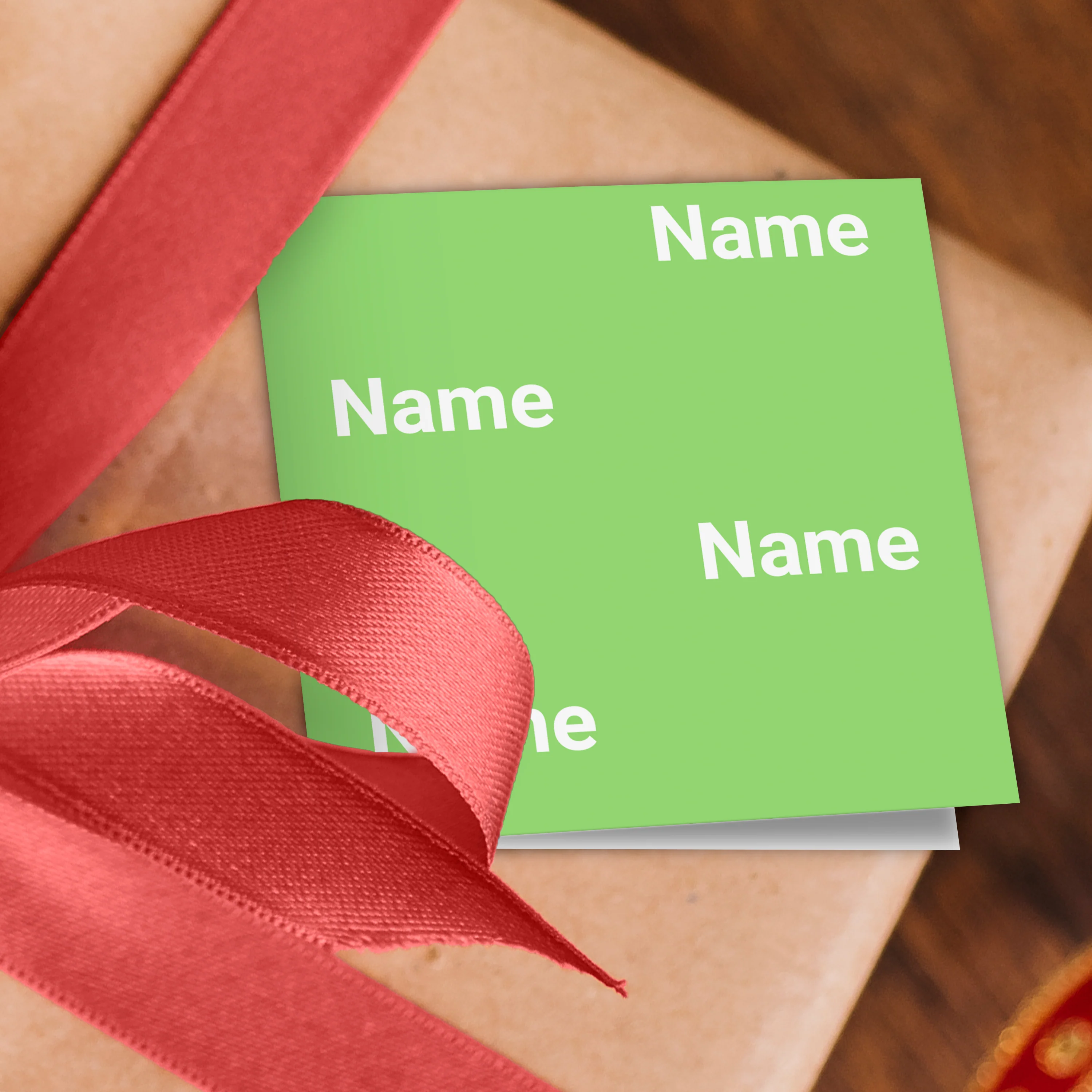 Block Green Name Wrapping Paper - Image 3