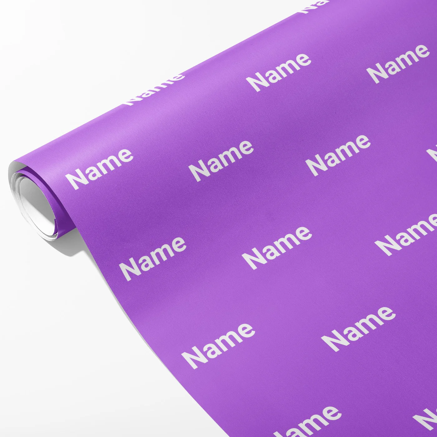 Block Purple Name Wrapping Paper - Image 2