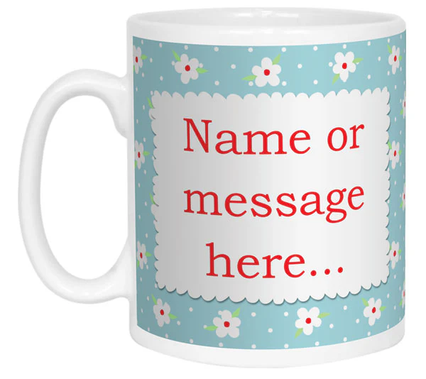 Blue Floral Photo Mug - Image 8