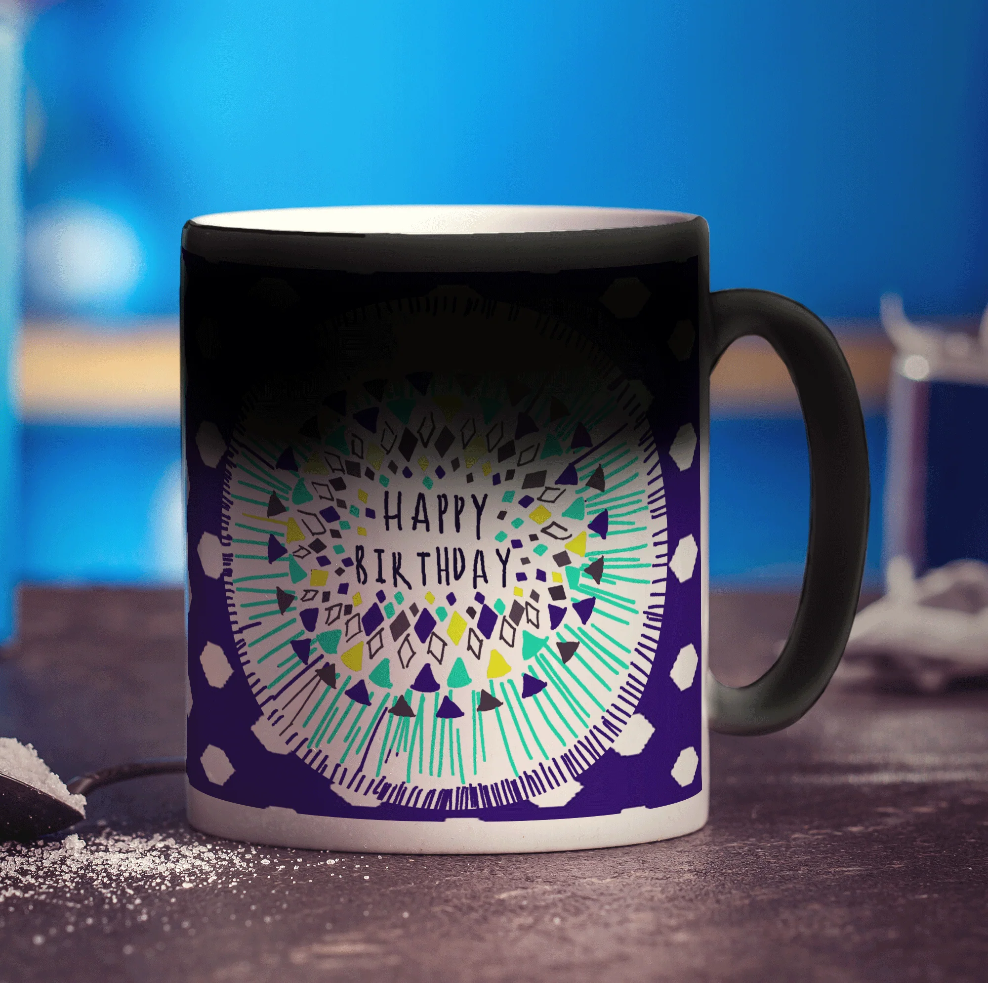 Blue Pattern Birthday Mug by Jessica Peppin - Image 5