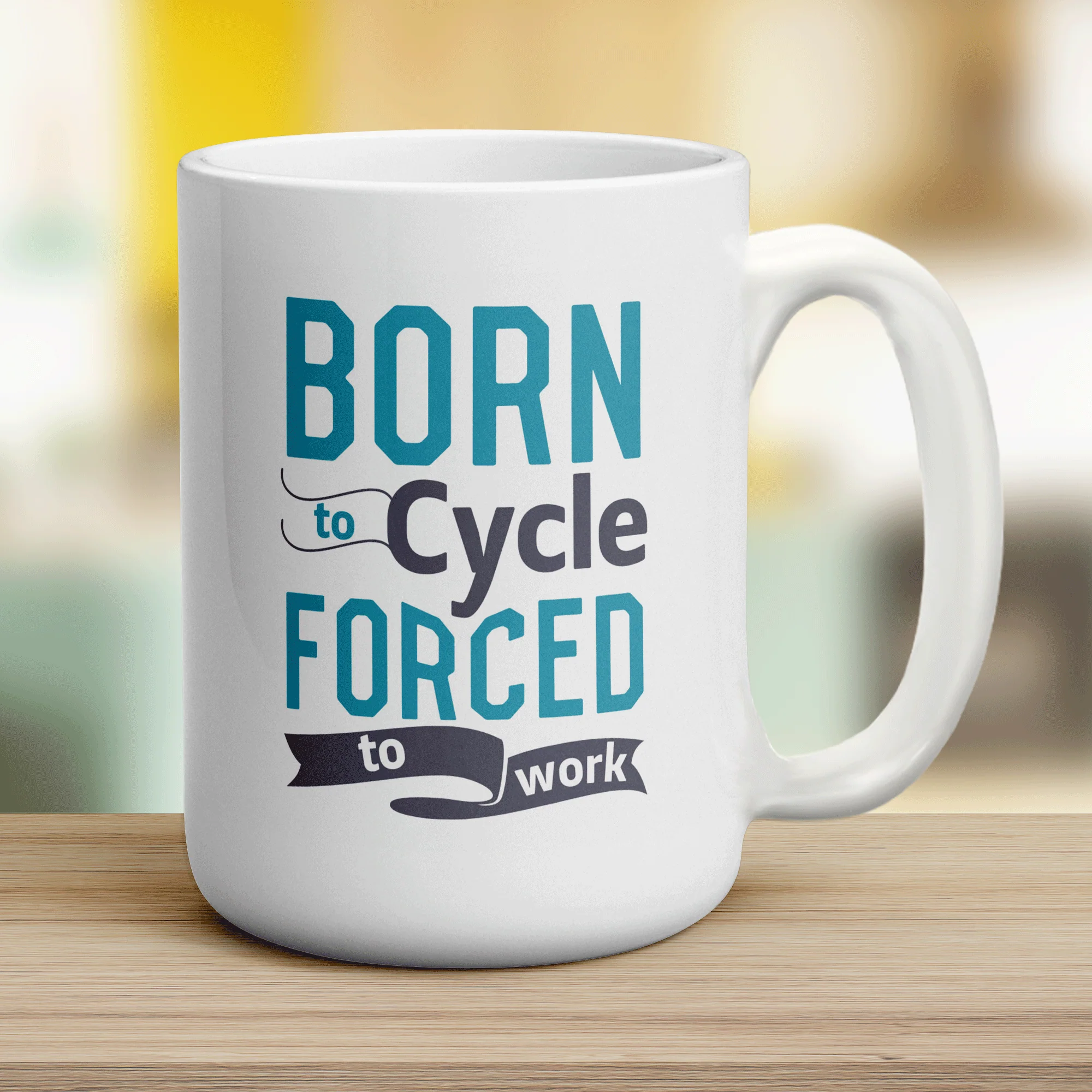 Born to Cycle Forced to Work Mug - Image 12
