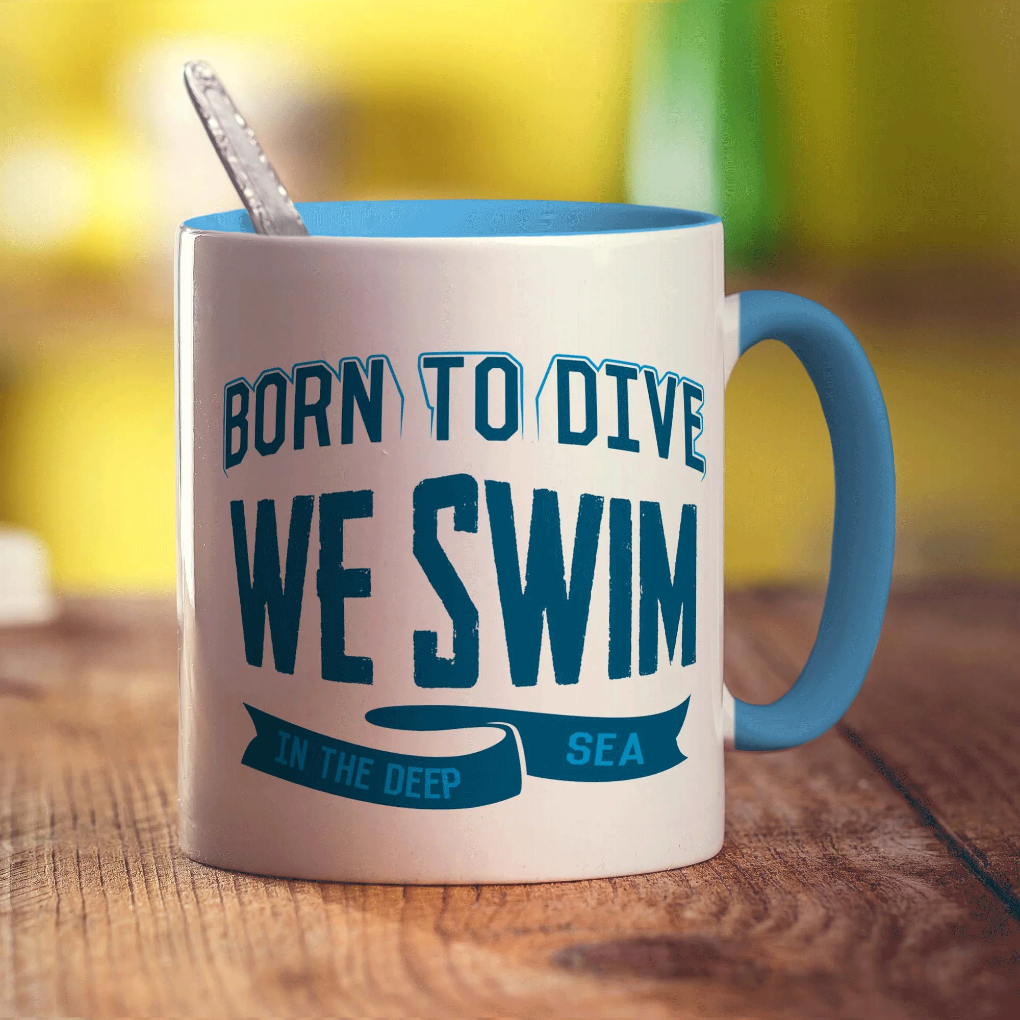 Born to Dive, We Swim in the Deep Sea Mug - Image 8