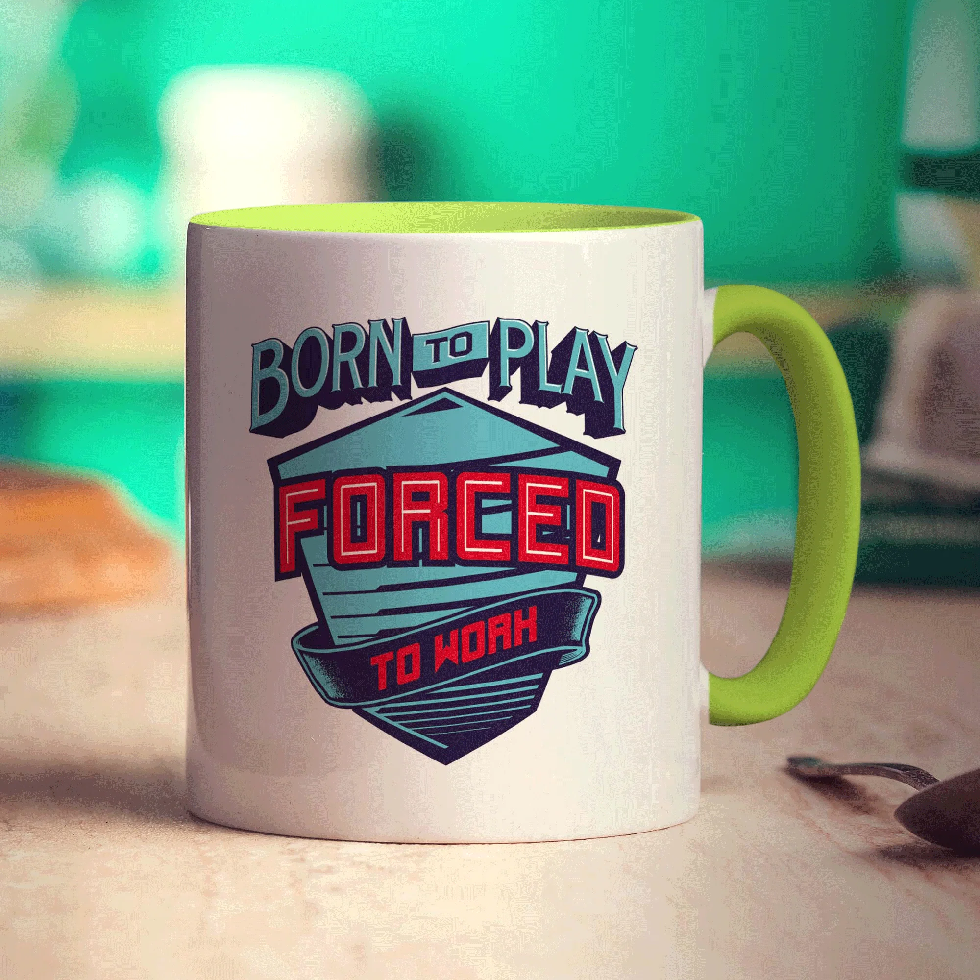 Born to Play, Forced to Work Mug - Image 7