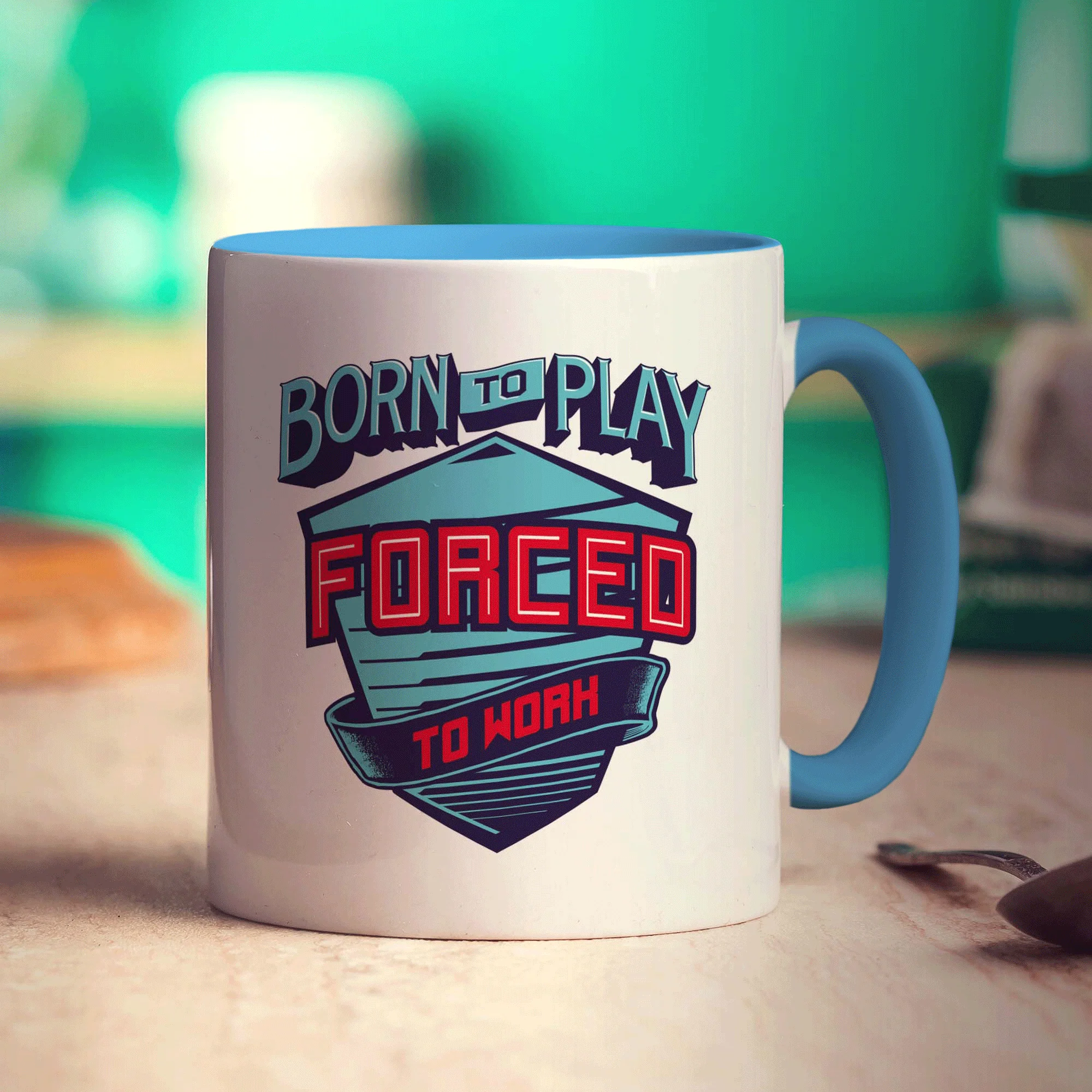 Born to Play, Forced to Work Mug - Image 8