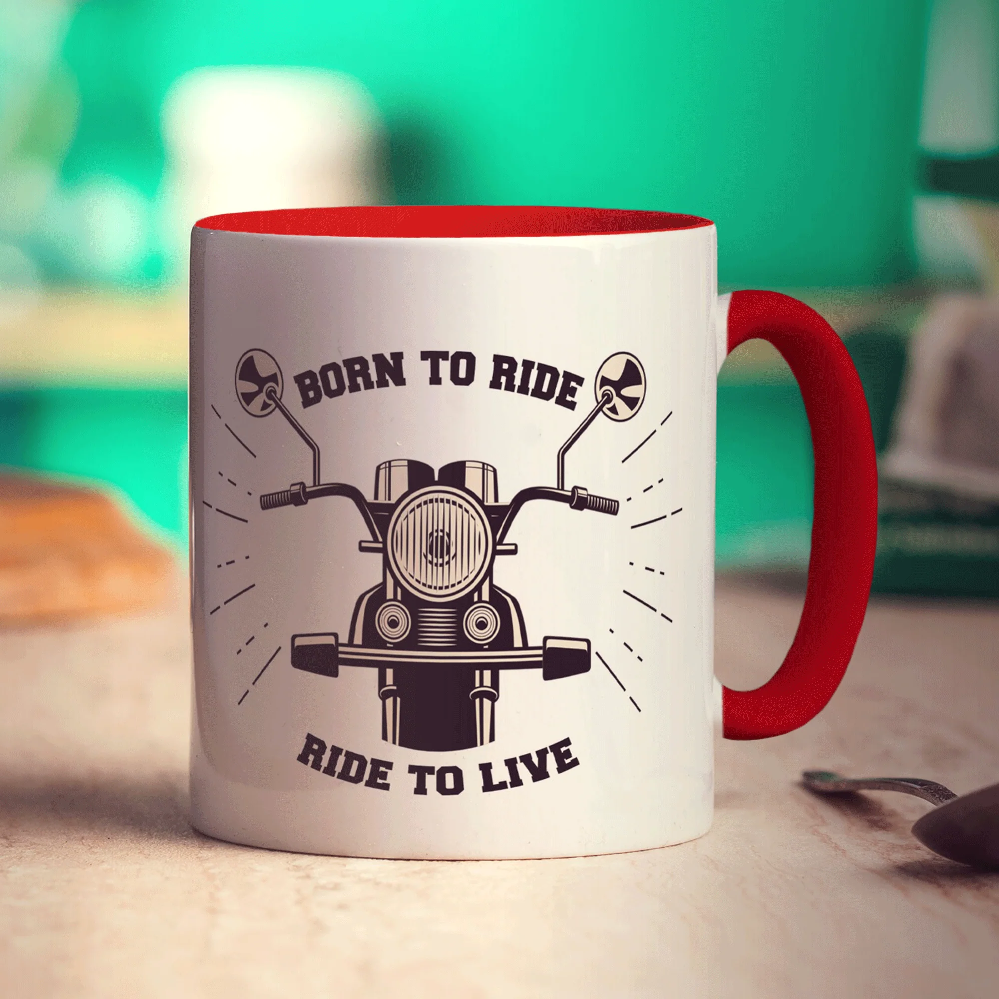 Born to Ride, Ride to Live Motorbike Mug - Image 11